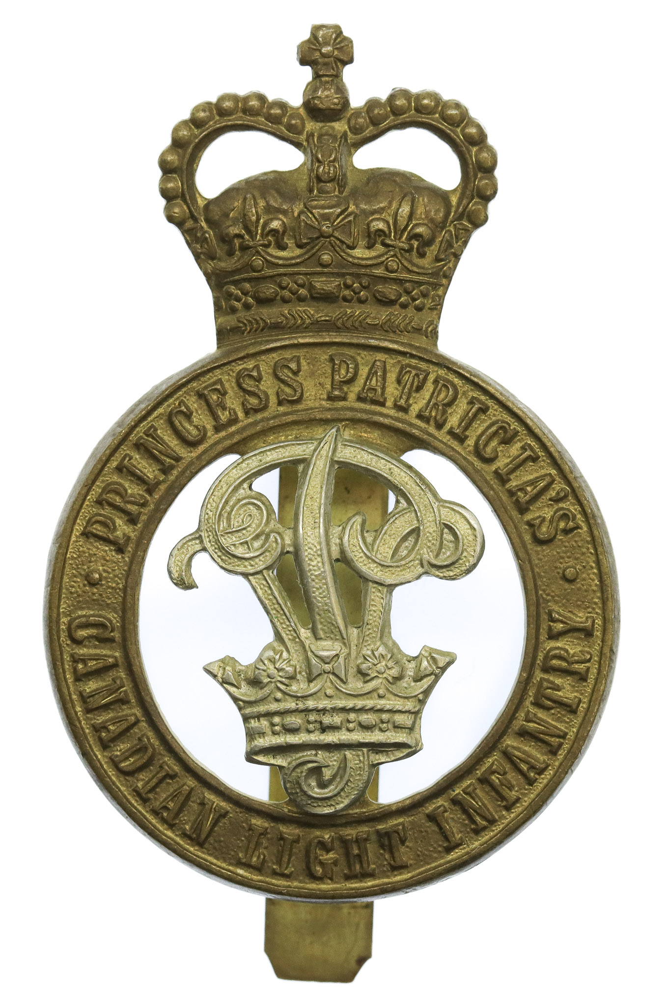 Princess Patricia's Canadian Light Infantry (P.P.C.L.I.) Cap Badge - Queen's Crown