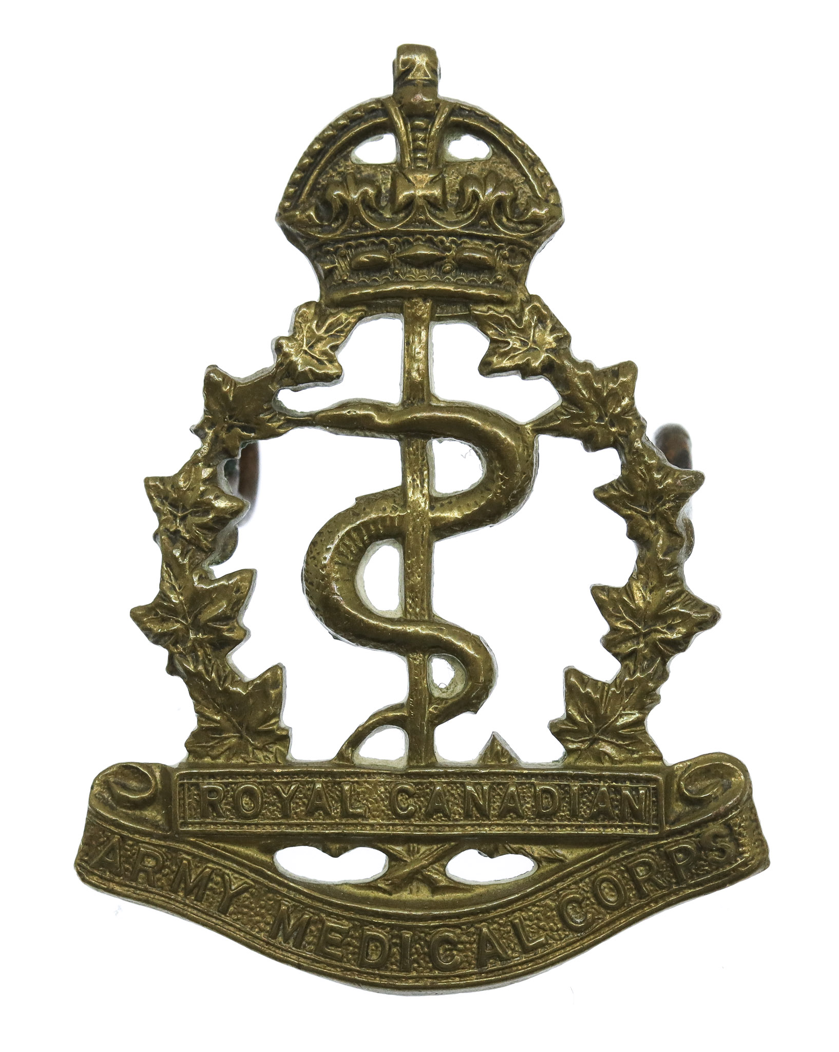 Royal Canadian Army Medical Corps Cap Badge - King's Crown