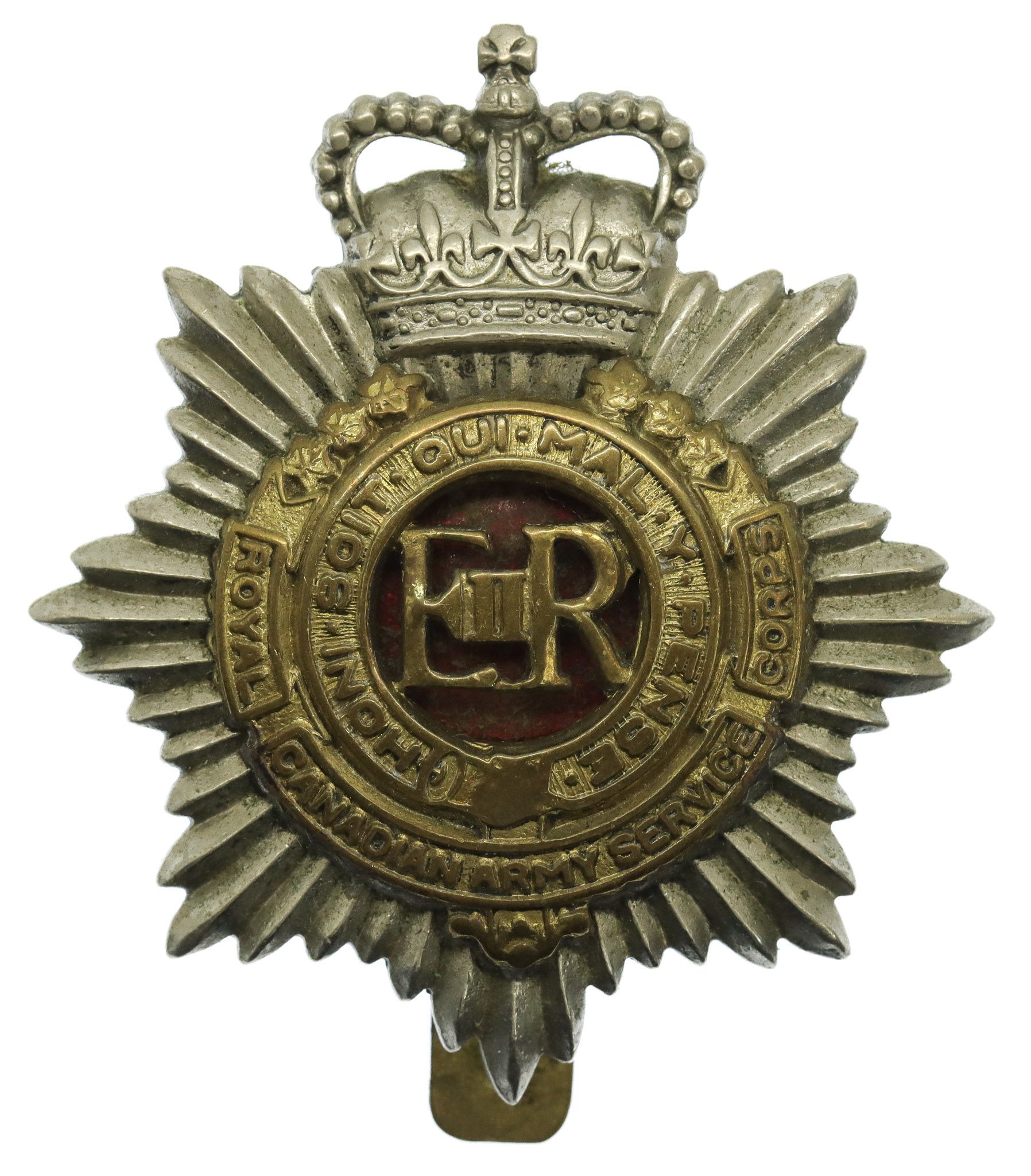 Royal Canadian Army Service Corps Cap Badge - Queen's Crown