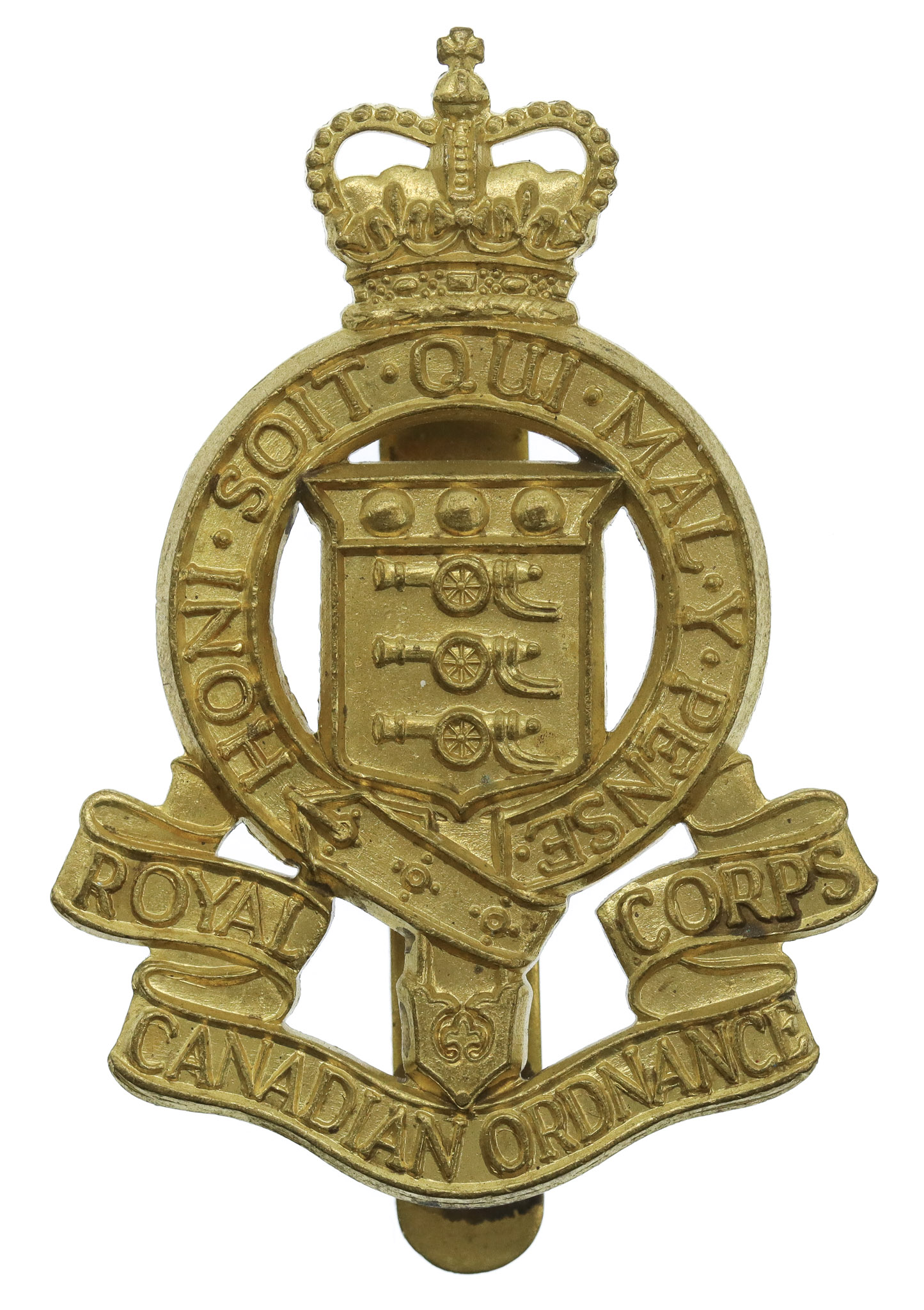 Royal Canadian Ordnance Corps Cap Badge - Queen's Crown