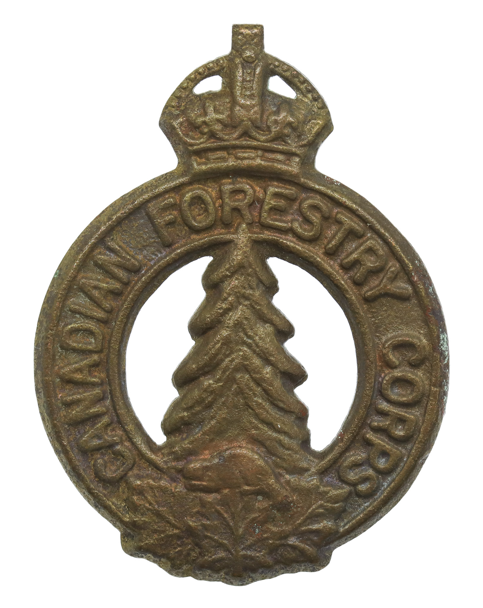 Canadian Forestry Corps Cap Badge - King's Crown