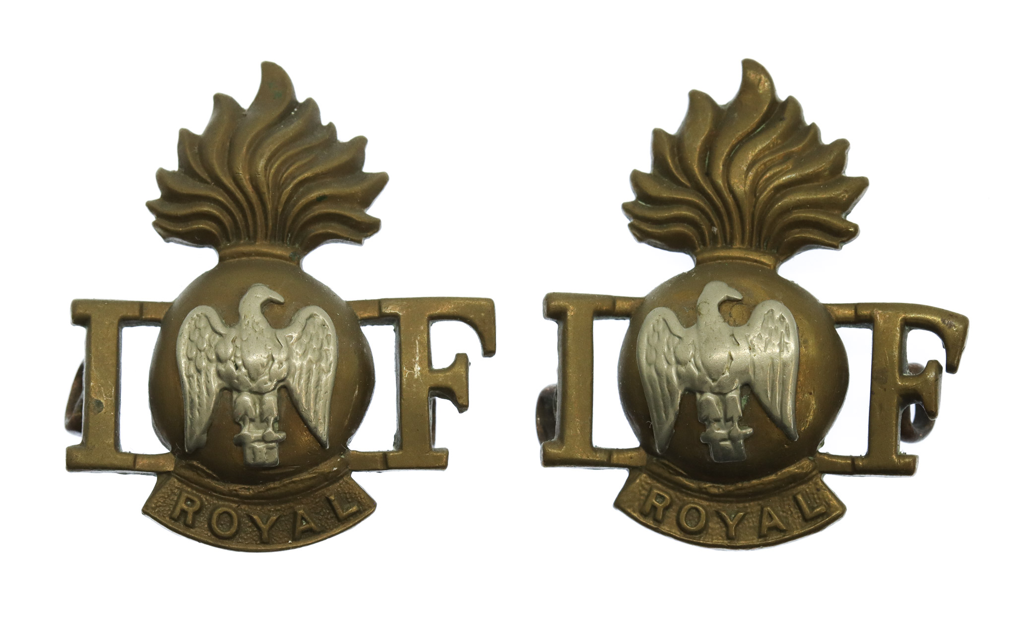 Pair of Royal Irish Fusiliers Shoulder Titles
