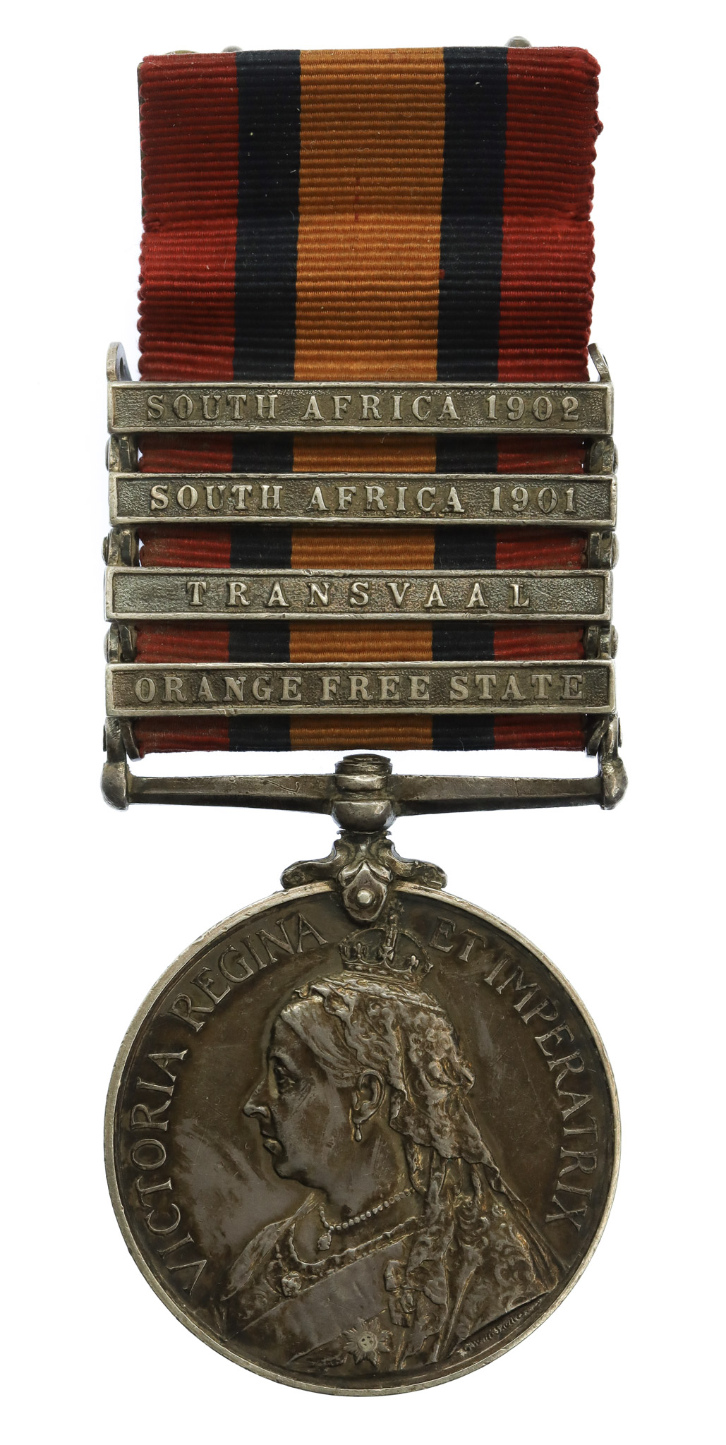 Queen's South Africa Medal (4 Clasps - Orange Free State, Transvaal, South Africa 1901, South Africa 1902) - Pte. W. Capon, 2nd Bn. Essex Regiment
