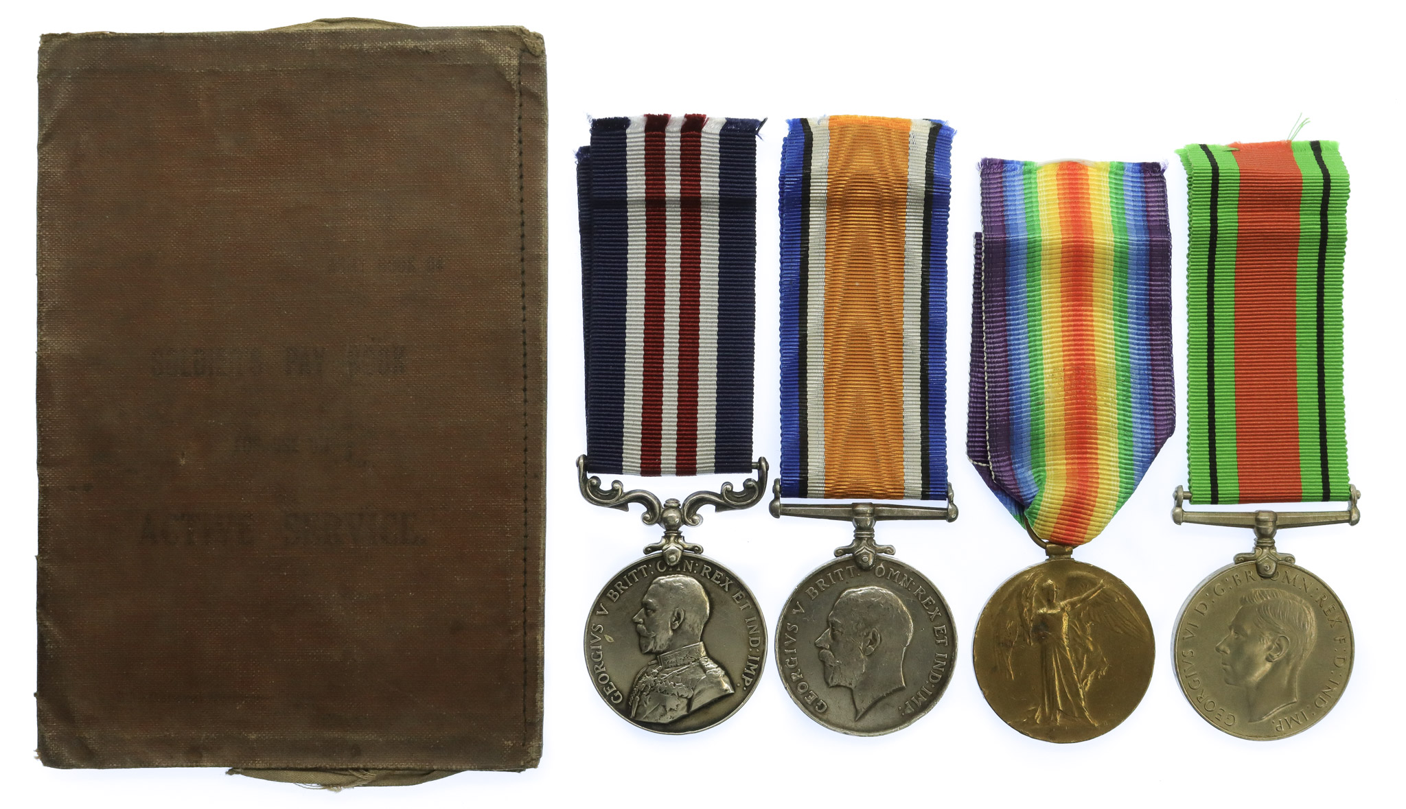 WW1 Military Medal, British War Medal, Victory Medal and WW2 Defence Medal Group of Four - Pte. F.G. Clarke, 32nd (East Ham) Bn. Royal Fusiliers