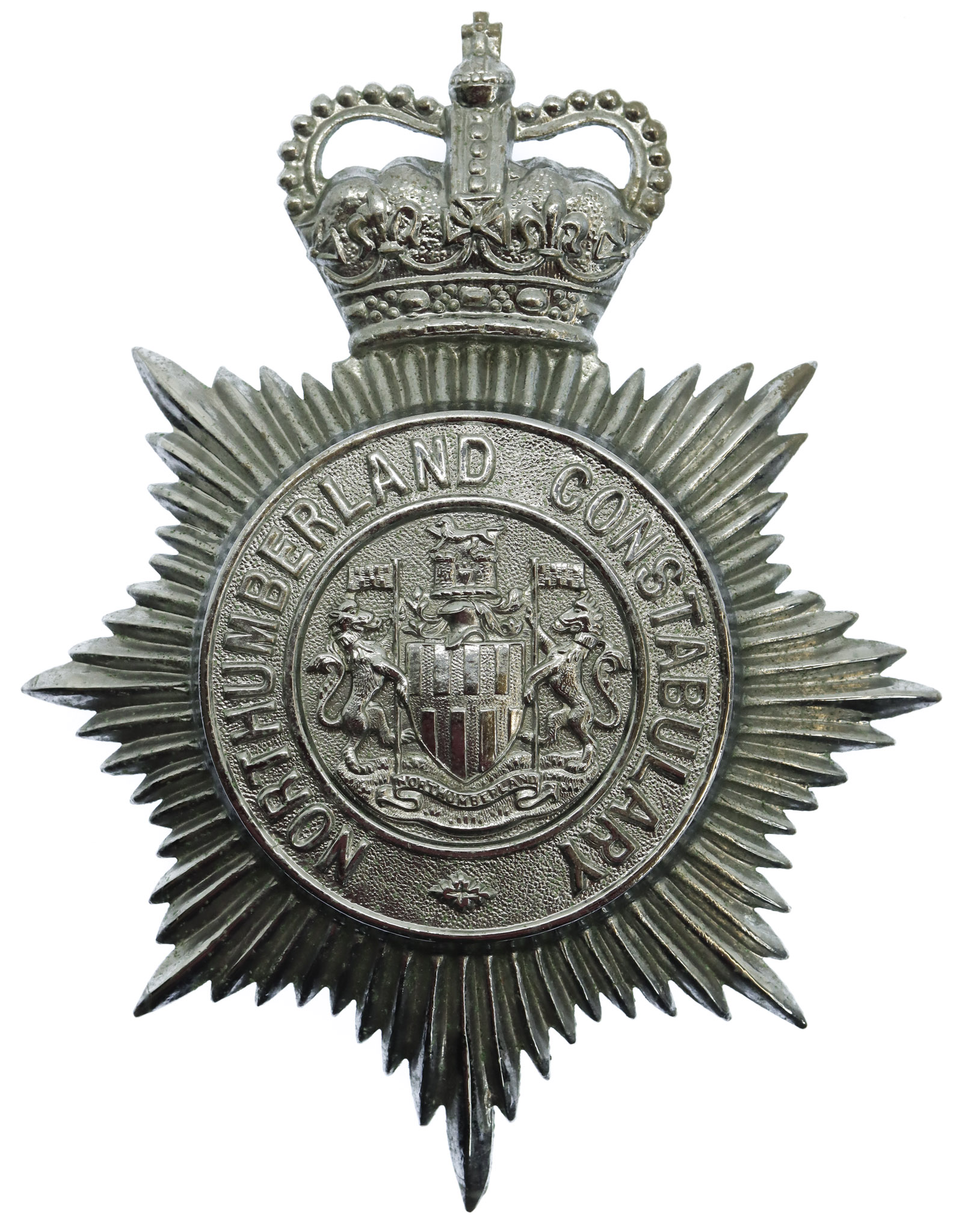 Northumberland Constabulary Helmet Plate - Queen's Crown