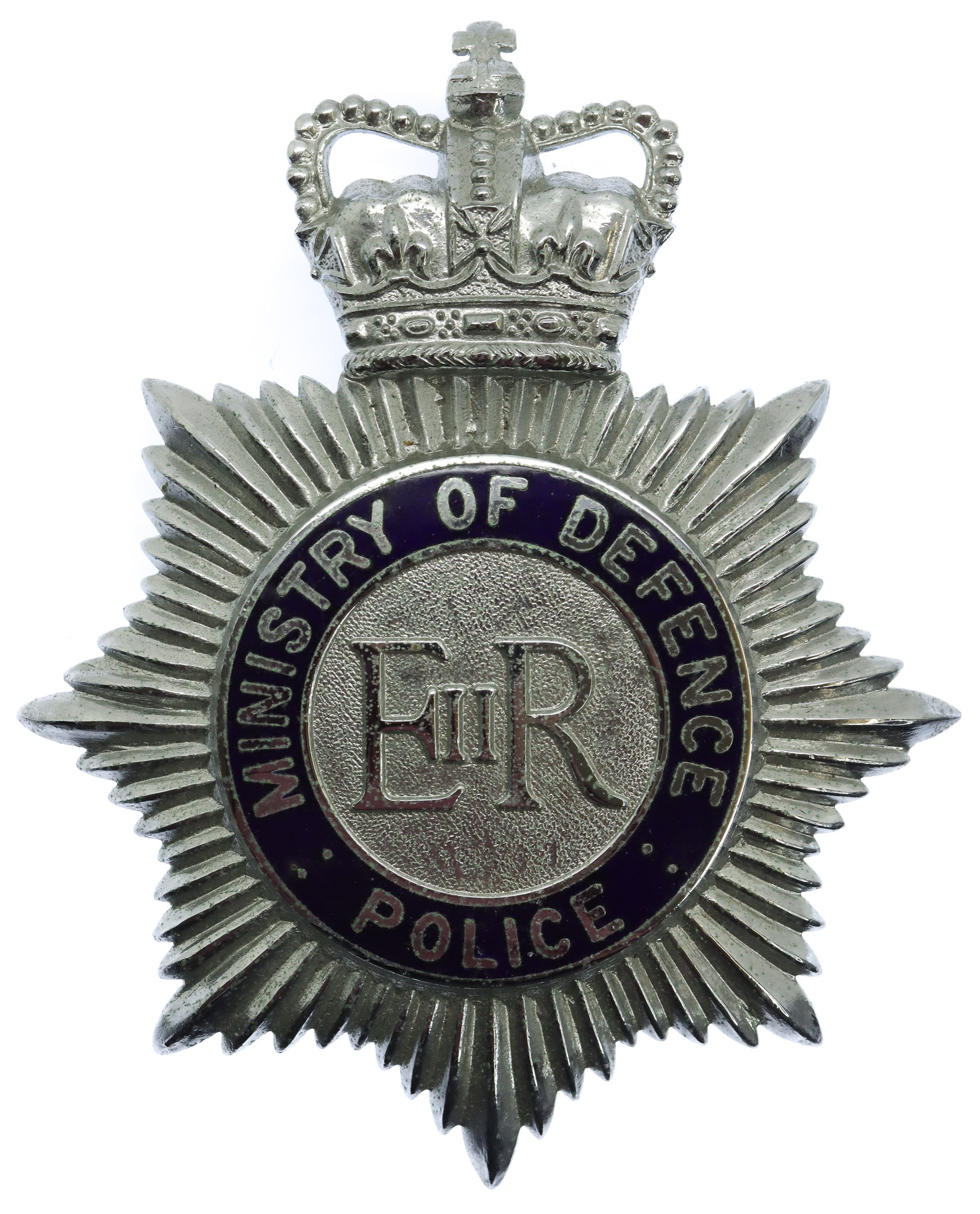Ministry of Defence Police Enamelled Helmet Plate - Queen's Crown