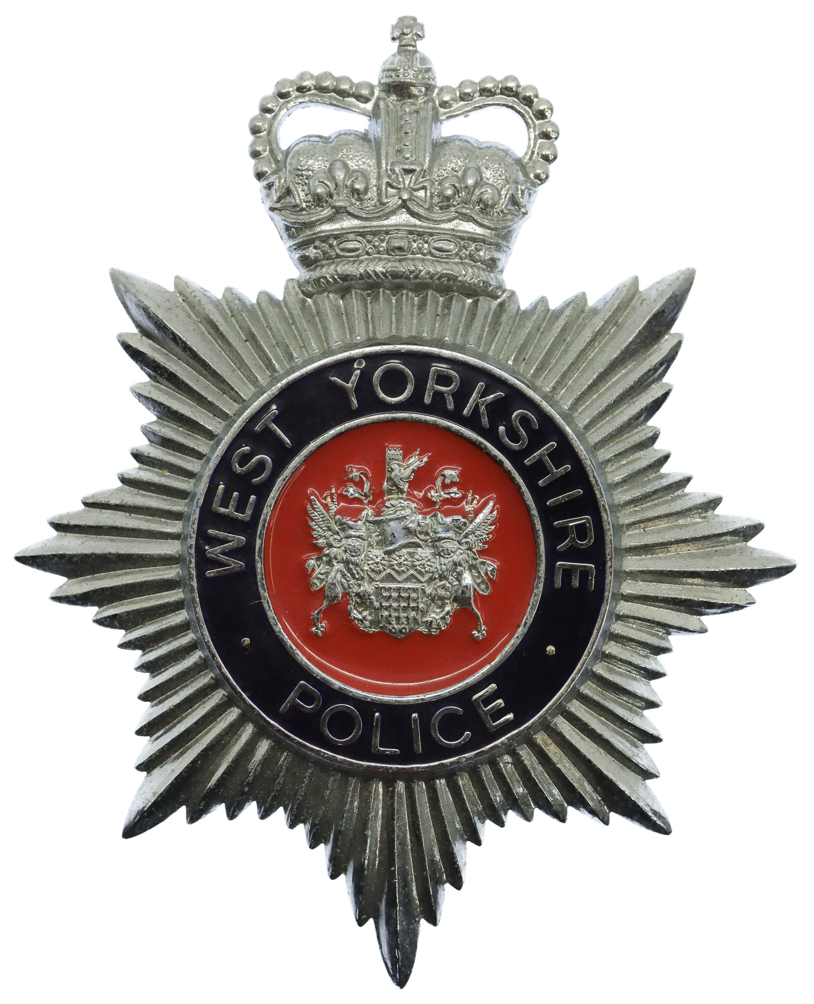 West Yorkshire Police Enamelled Helmet Plate - Queen's Crown