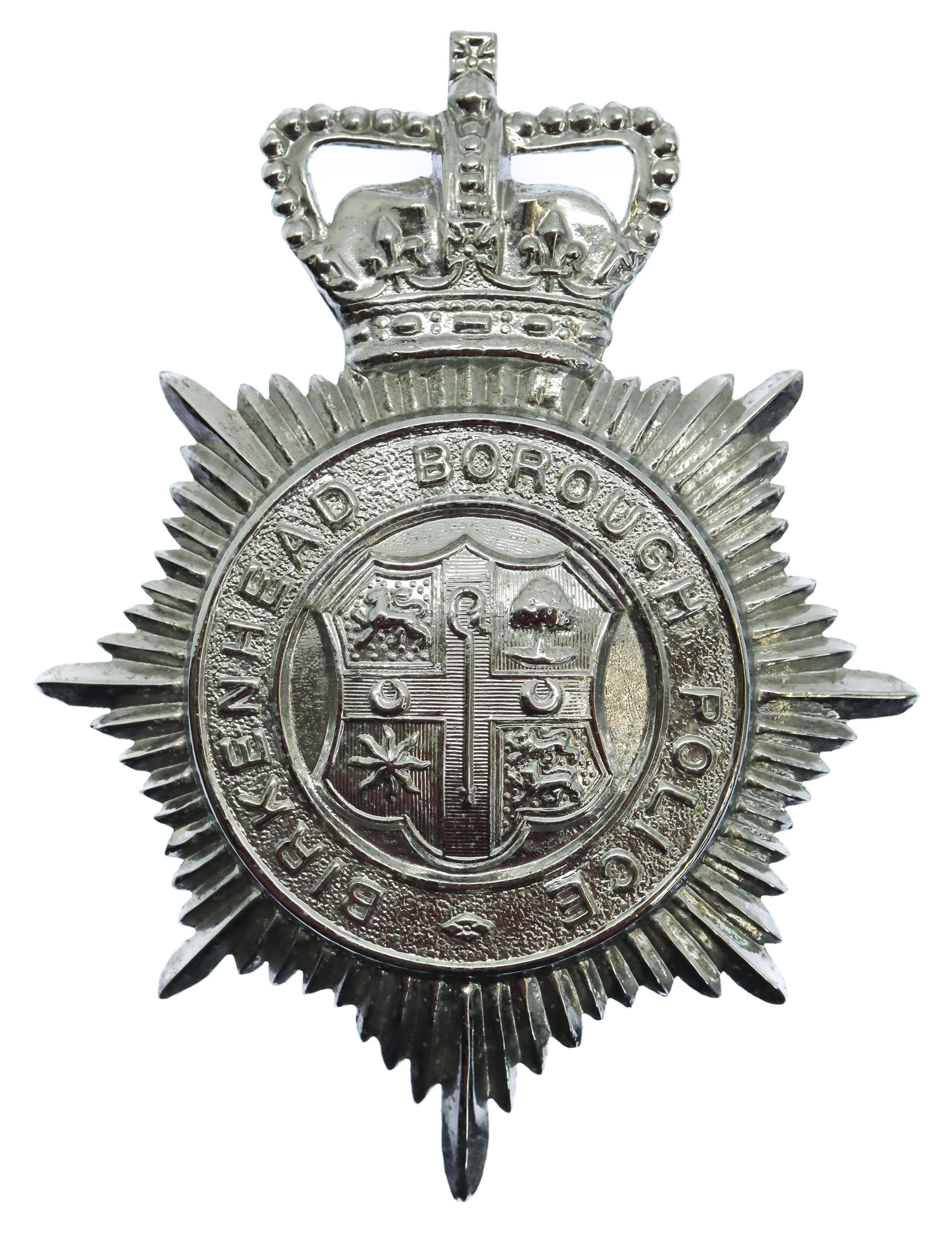 Birkenhead Borough Police Helmet Plate - Queen's Crown