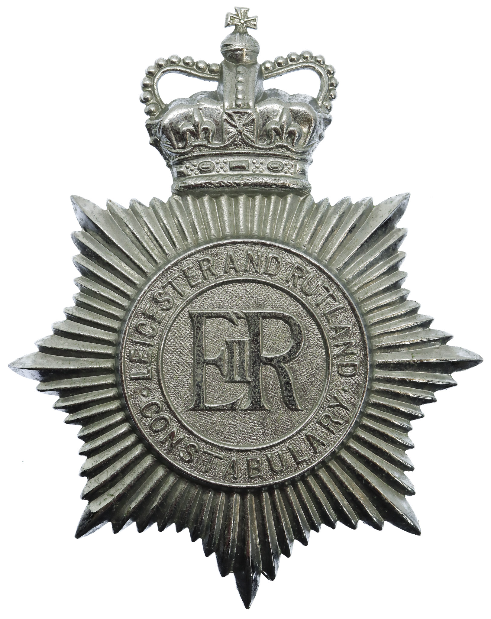 Leicester and Rutland Constabulary Helmet Plate - Queen's Crown