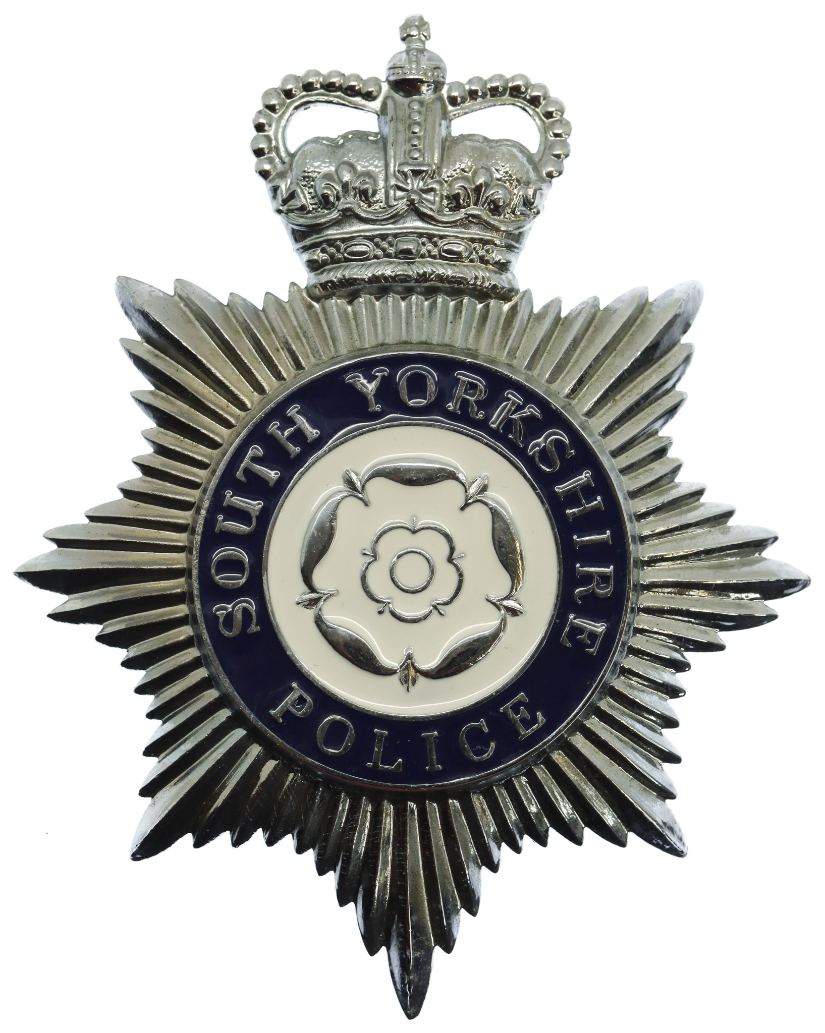 South Yorkshire Police Enamelled Helmet Plate - Queen's Crown