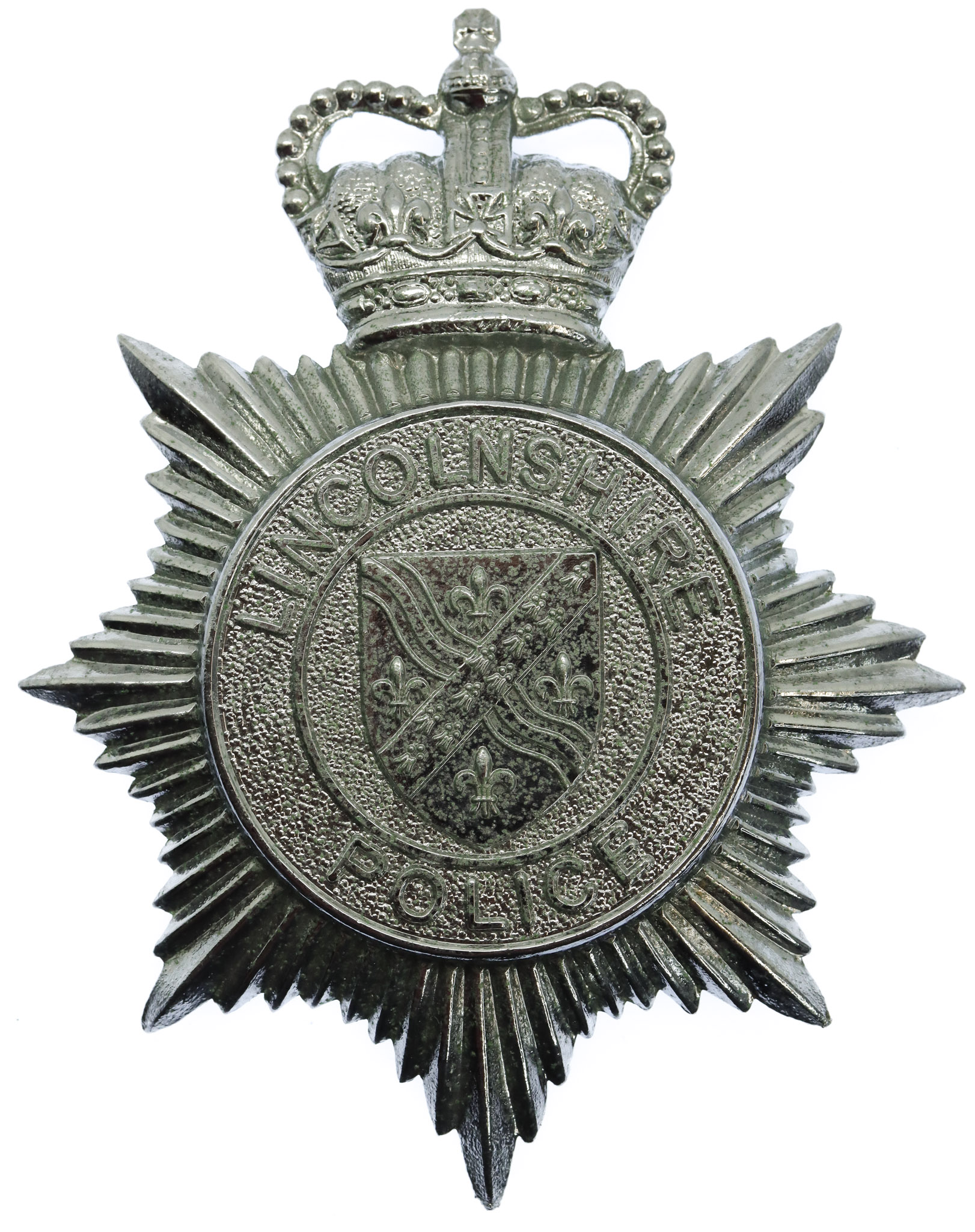 Lincolnshire Police Helmet Plate - Queen's Crown