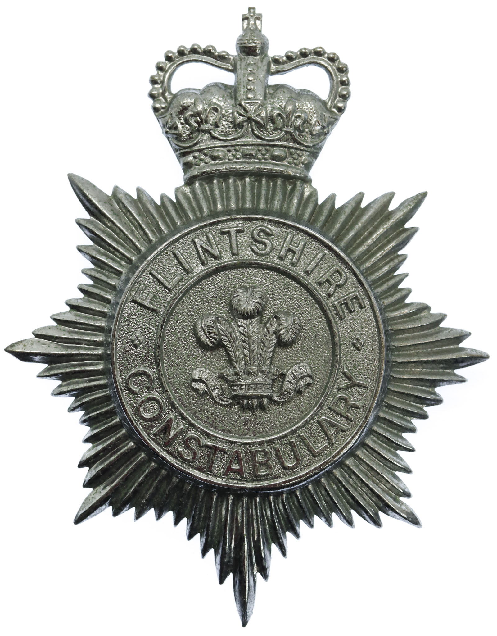 Flintshire Constabulary Helmet Plate - Queen's Crown