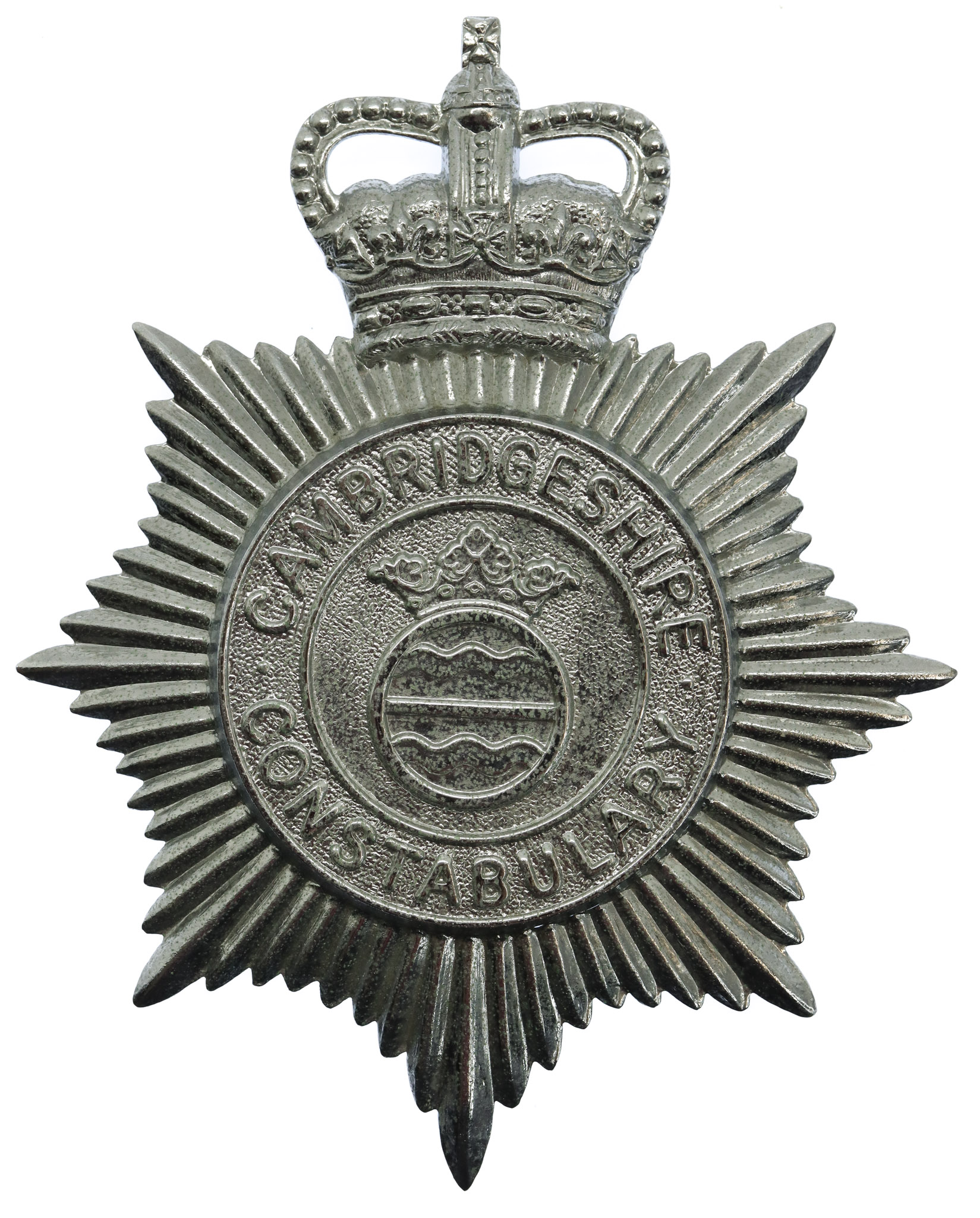 Cambridgeshire Constabulary Helmet Plate - Queen's Crown