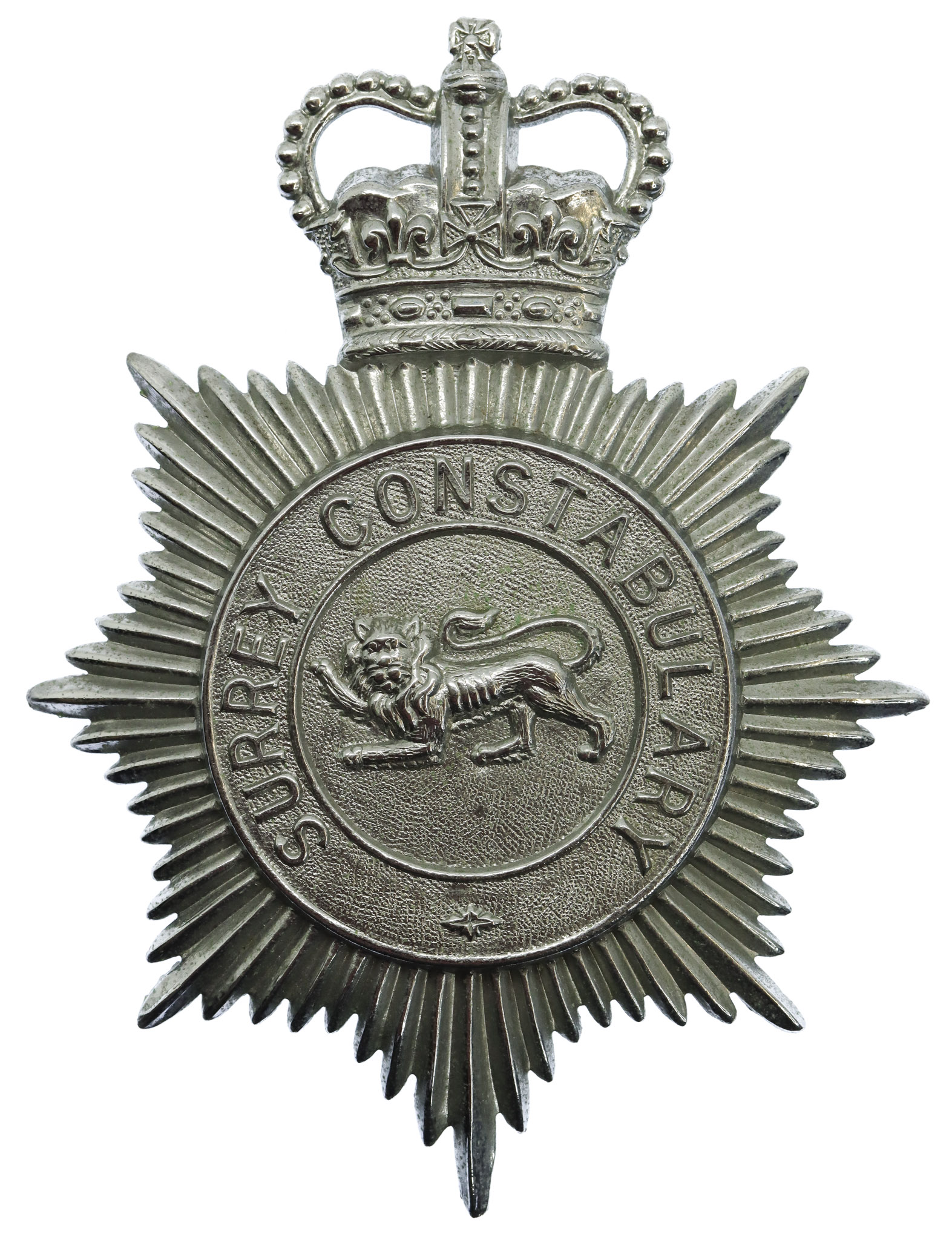 Surrey Constabulary Helmet Plate - Queen's Crown