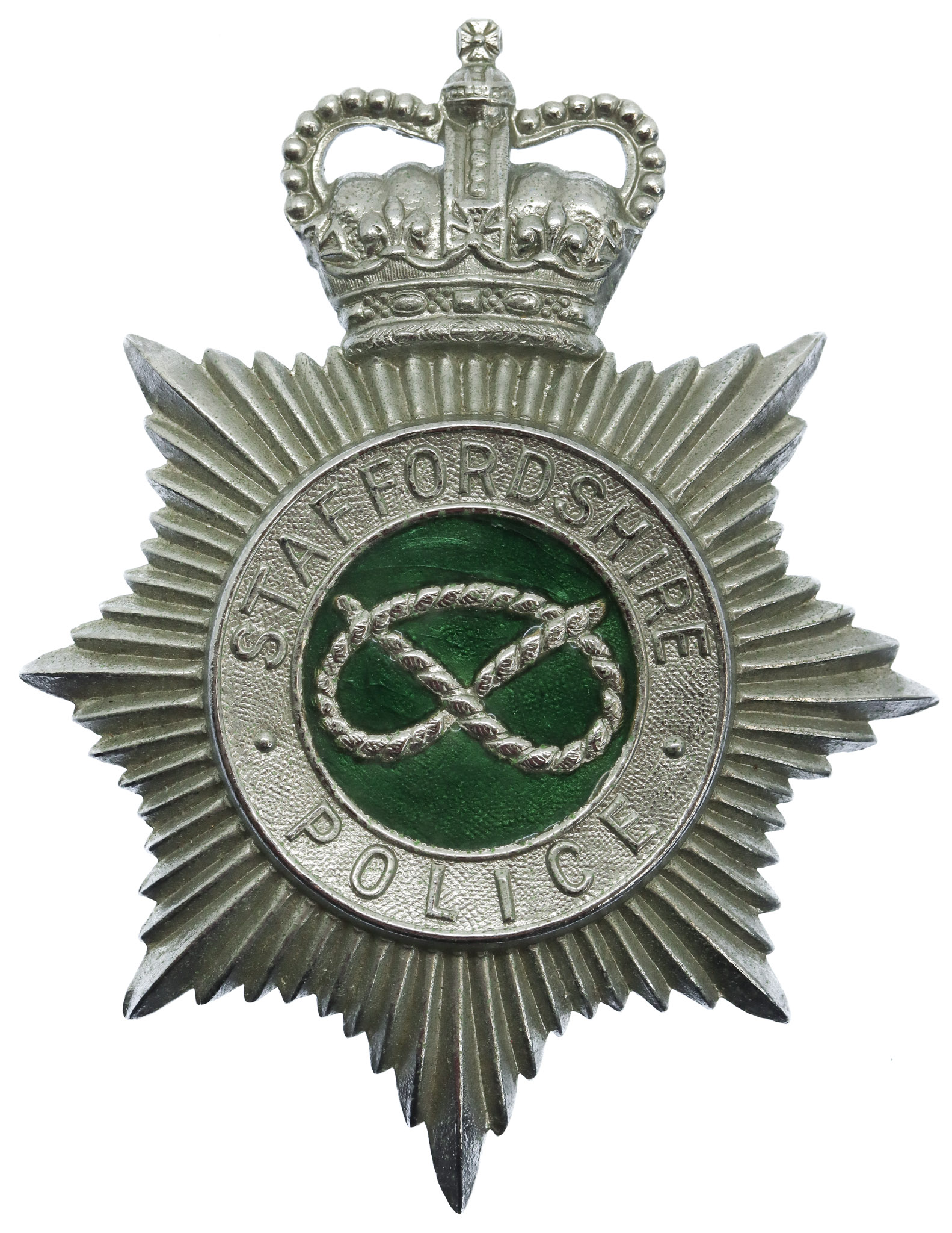Staffordshire Police Enamelled Helmet Plate - Queen's Crown