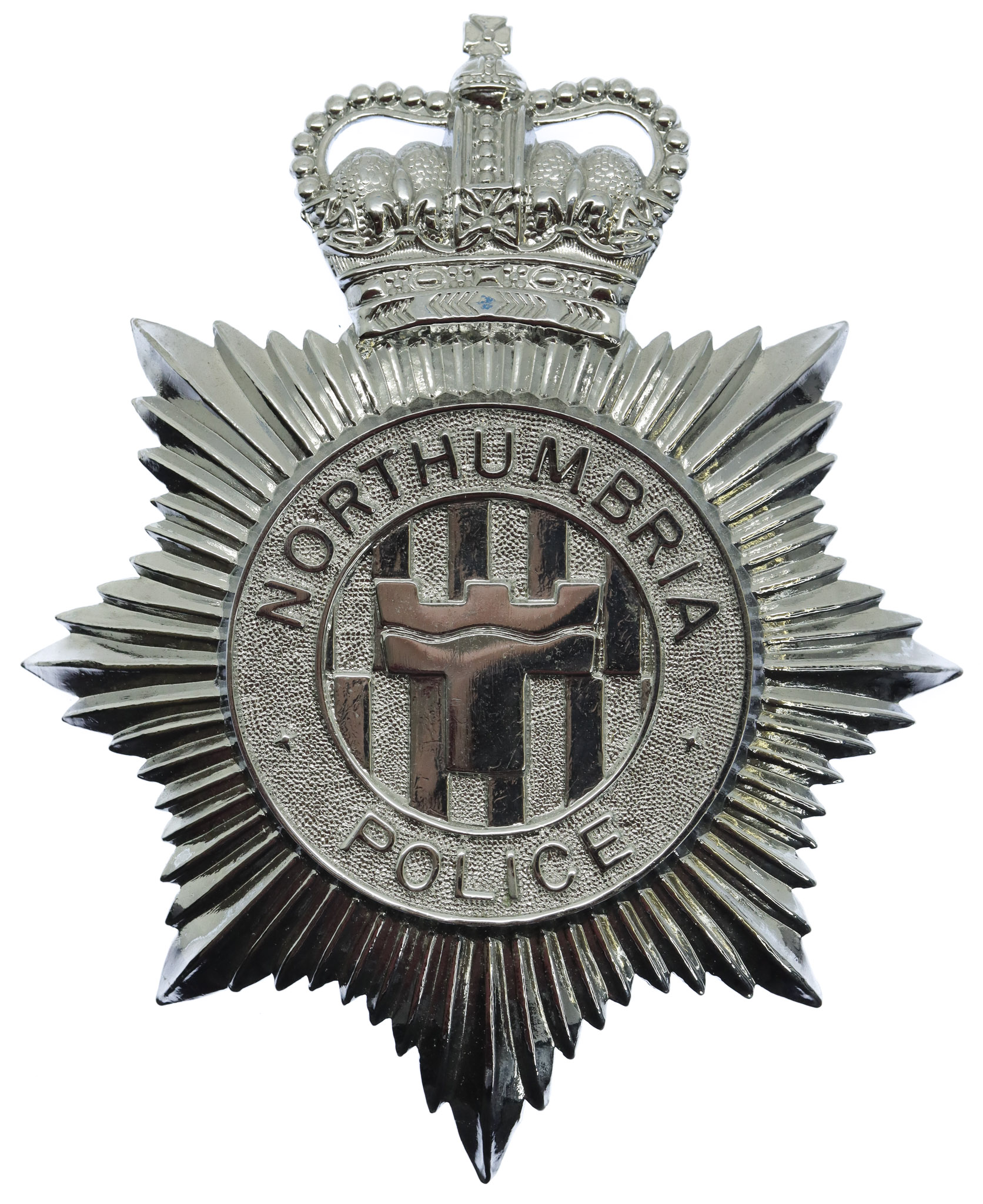 Northumbria Police Helmet Plate - Queen's Crown