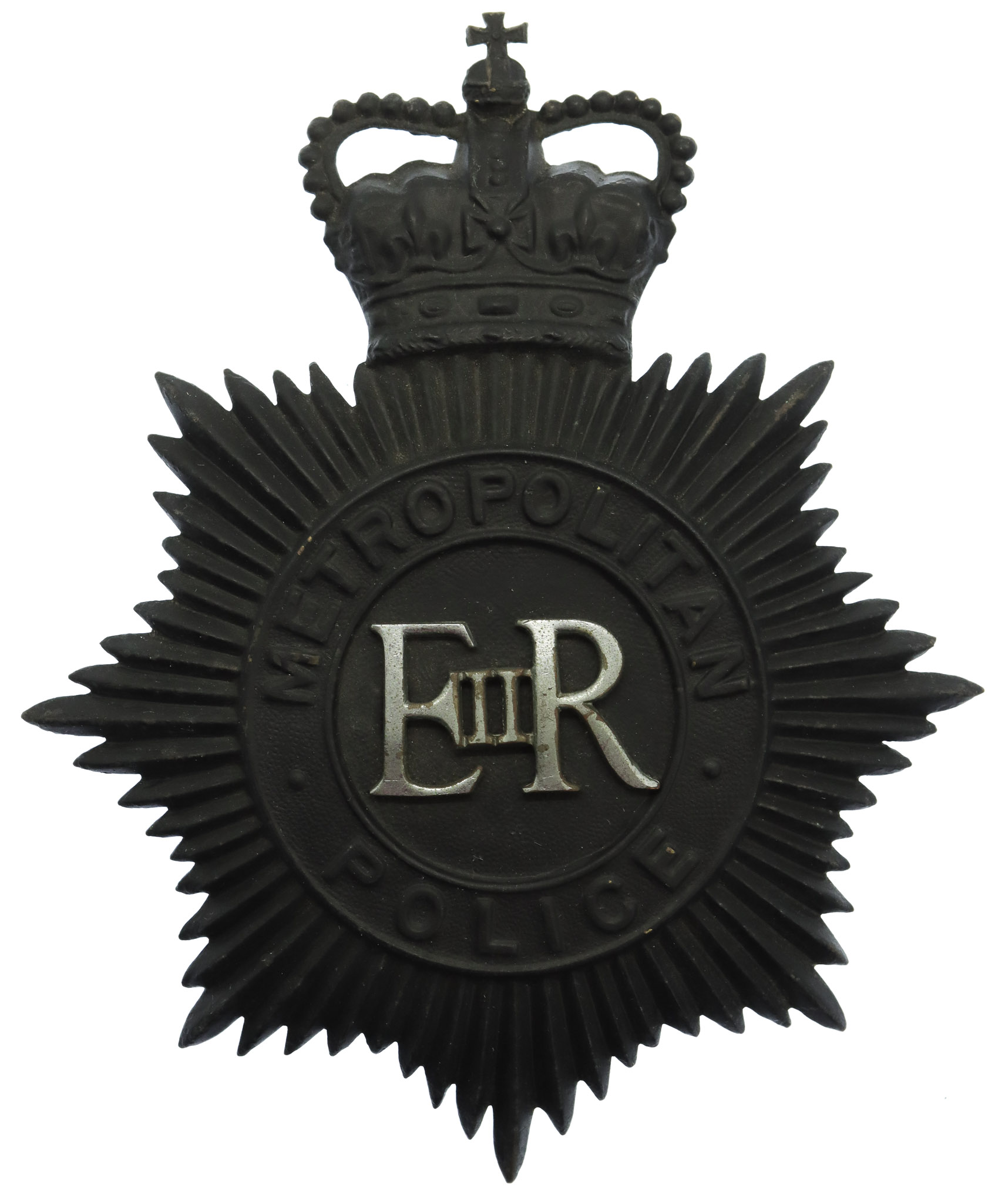 Metropolitan Police Night Helmet Plate - Queen's Crown