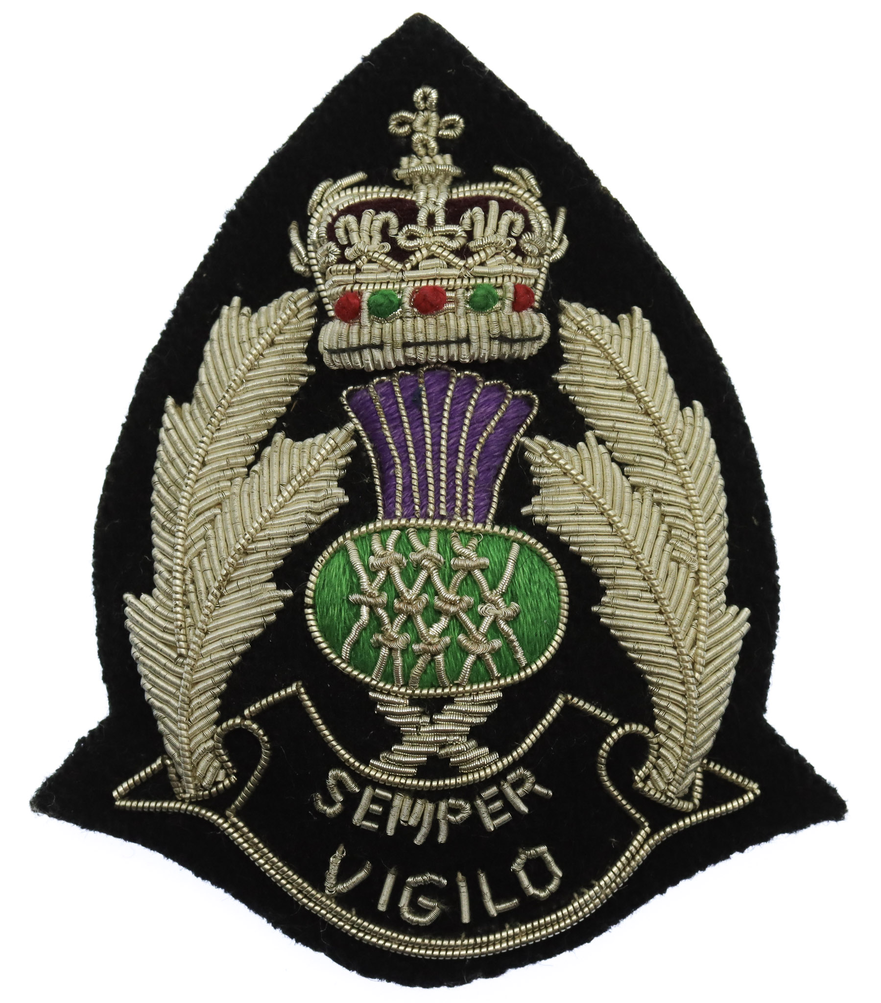 Scottish Police Forces Senior Officer's Bullion Cap Badge - Queen's Crown