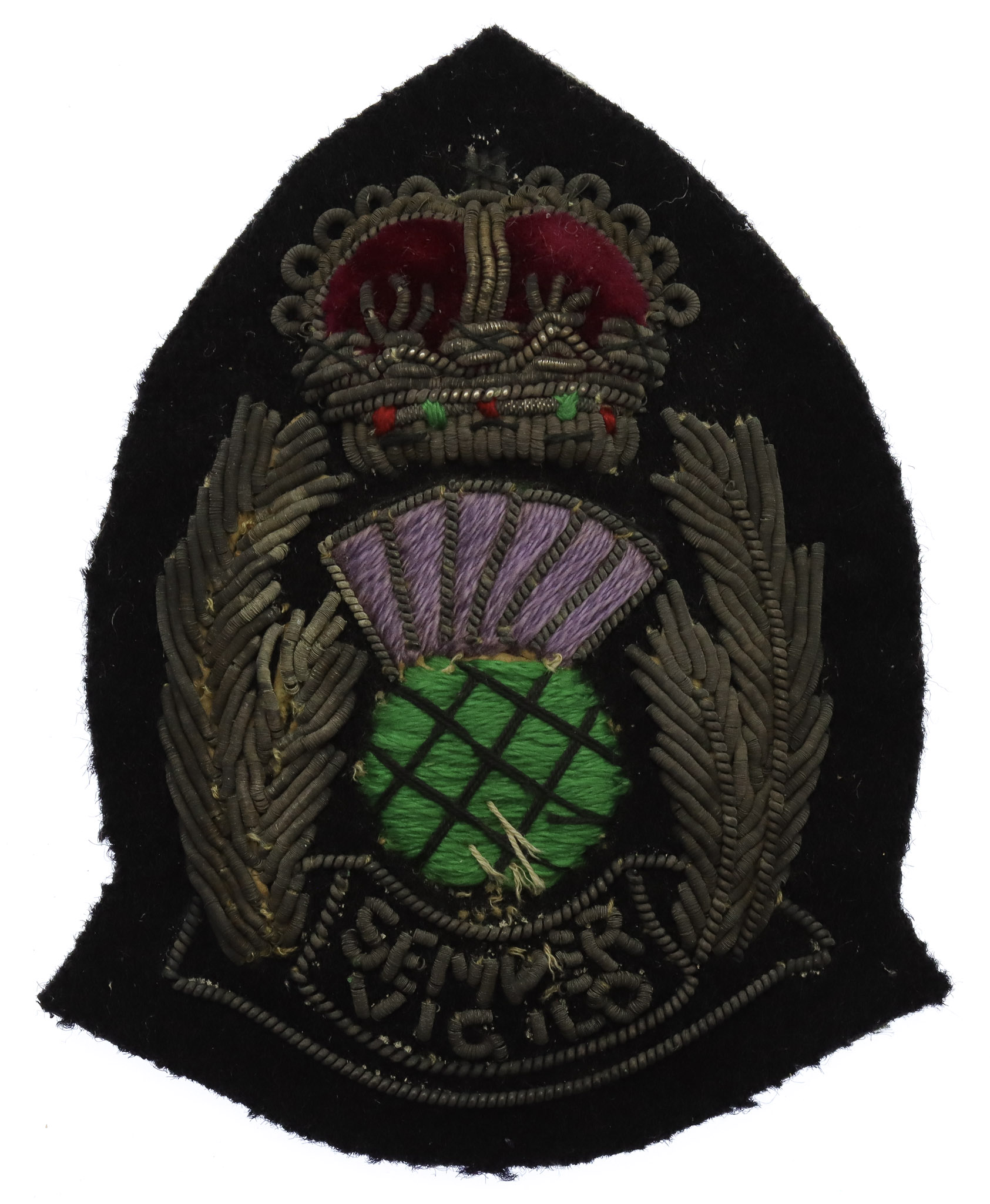 Scottish Police Forces Senior Officer's Bullion Cap Badge - King's Crown