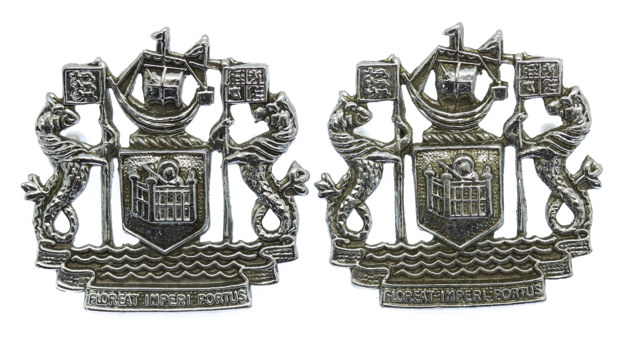 Pair of Port of London Authority Police Collar Badges