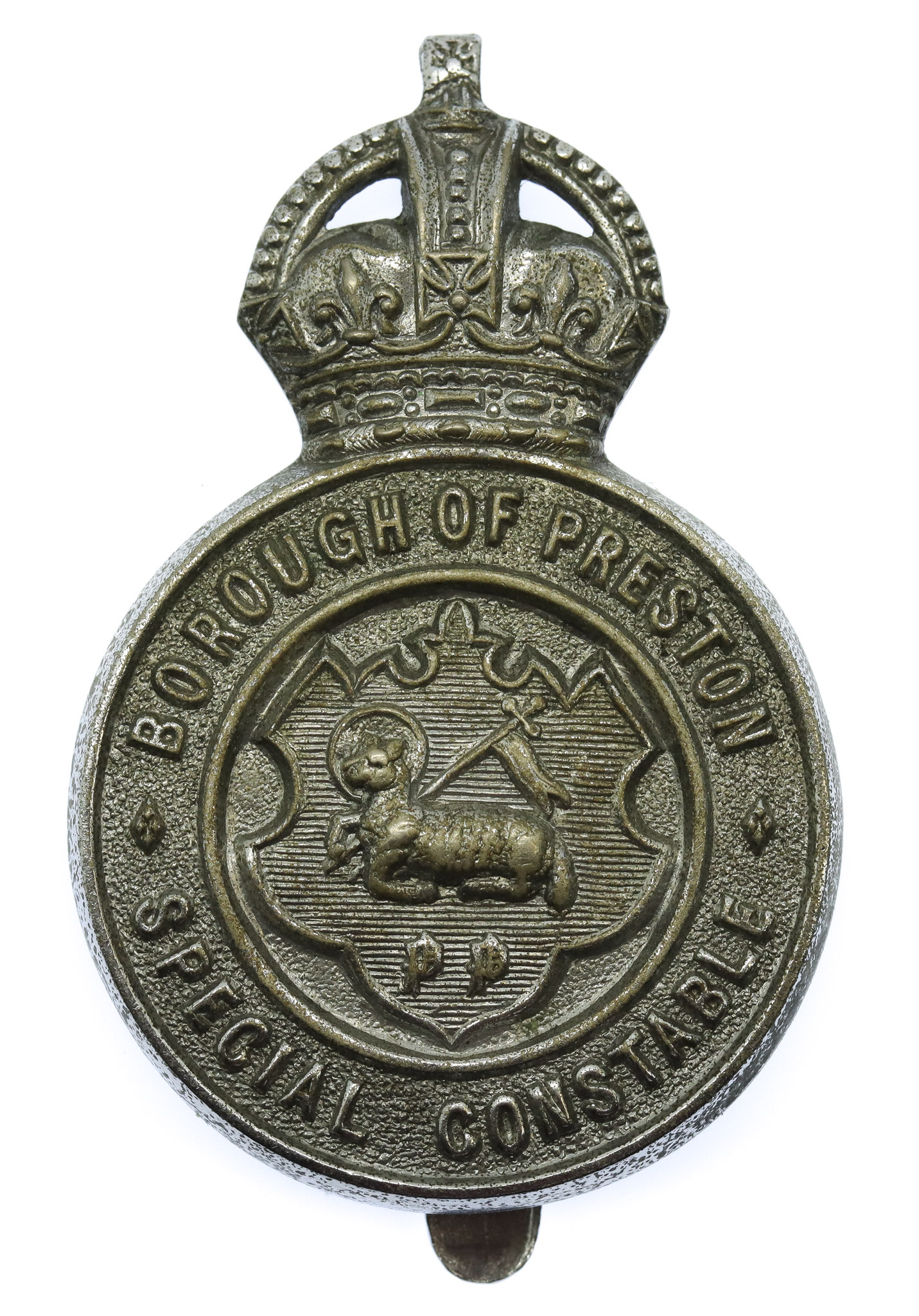 Preston Borough Police Cap Badge - King's Crown