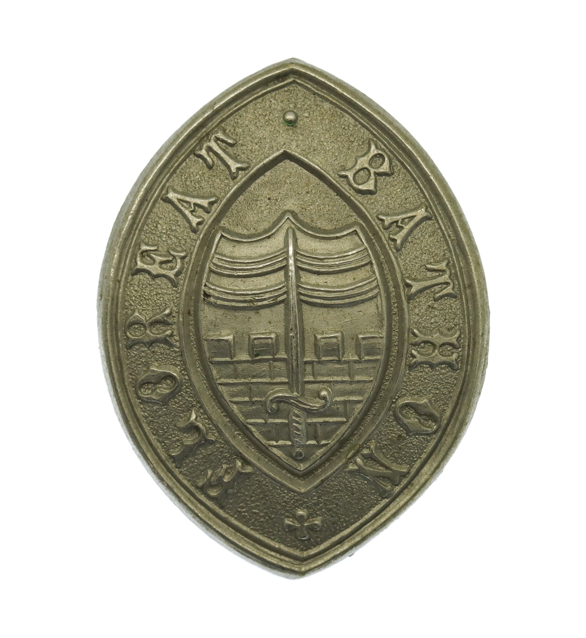 Bath City Police White Metal Collar Badge