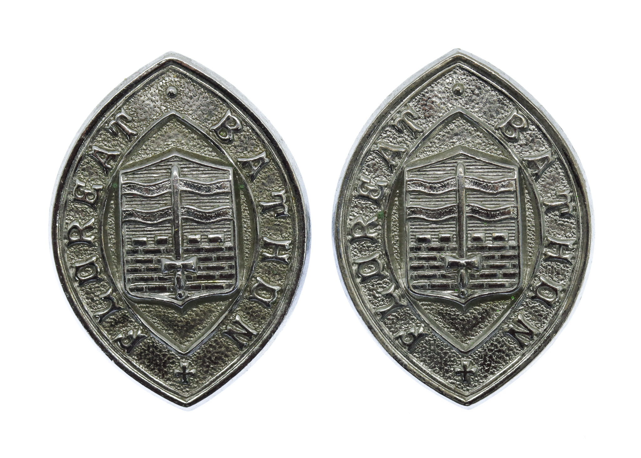 Pair of Bath City Police Collar Badges
