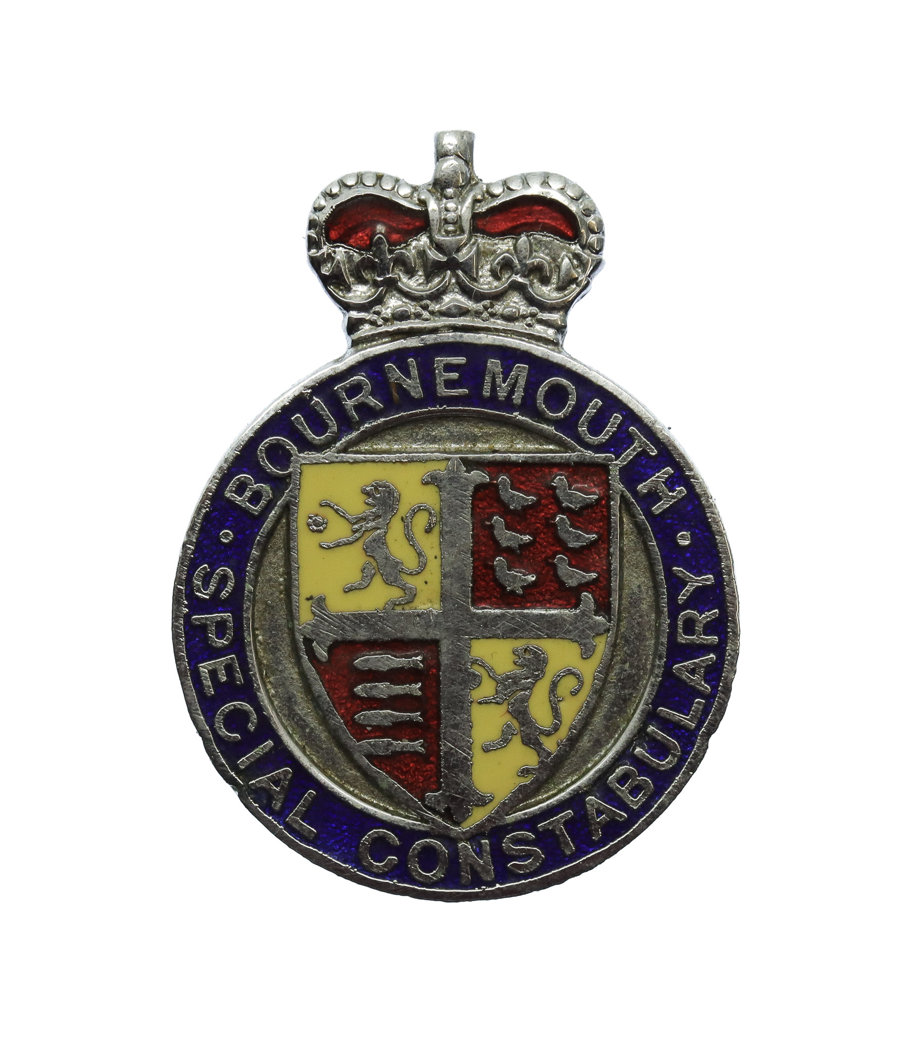 Bournemouth Special Constabulary Enamelled Lapel Badge - Queen's Crown