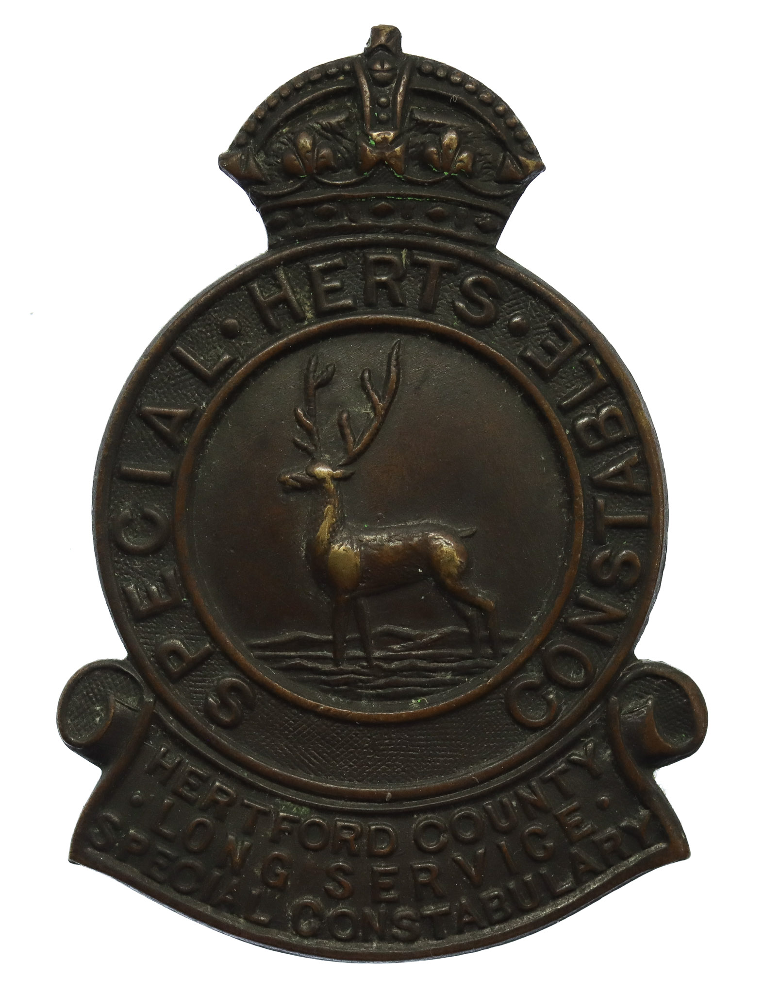 Hertfordshire Special Constabulary Long Service Lapel Badge - King's Crown