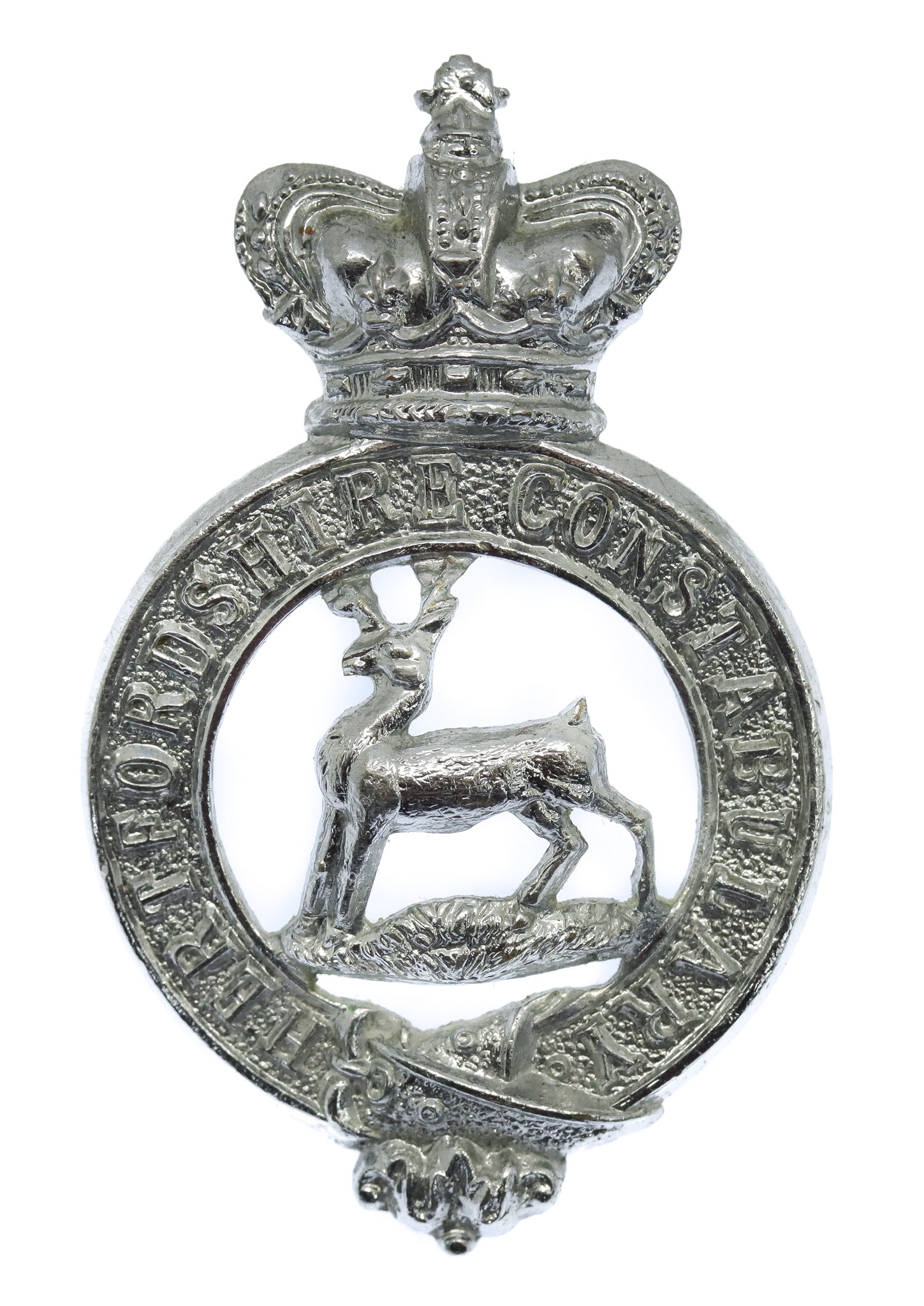 Hertfordshire Constabulary Chrome Cap Badge