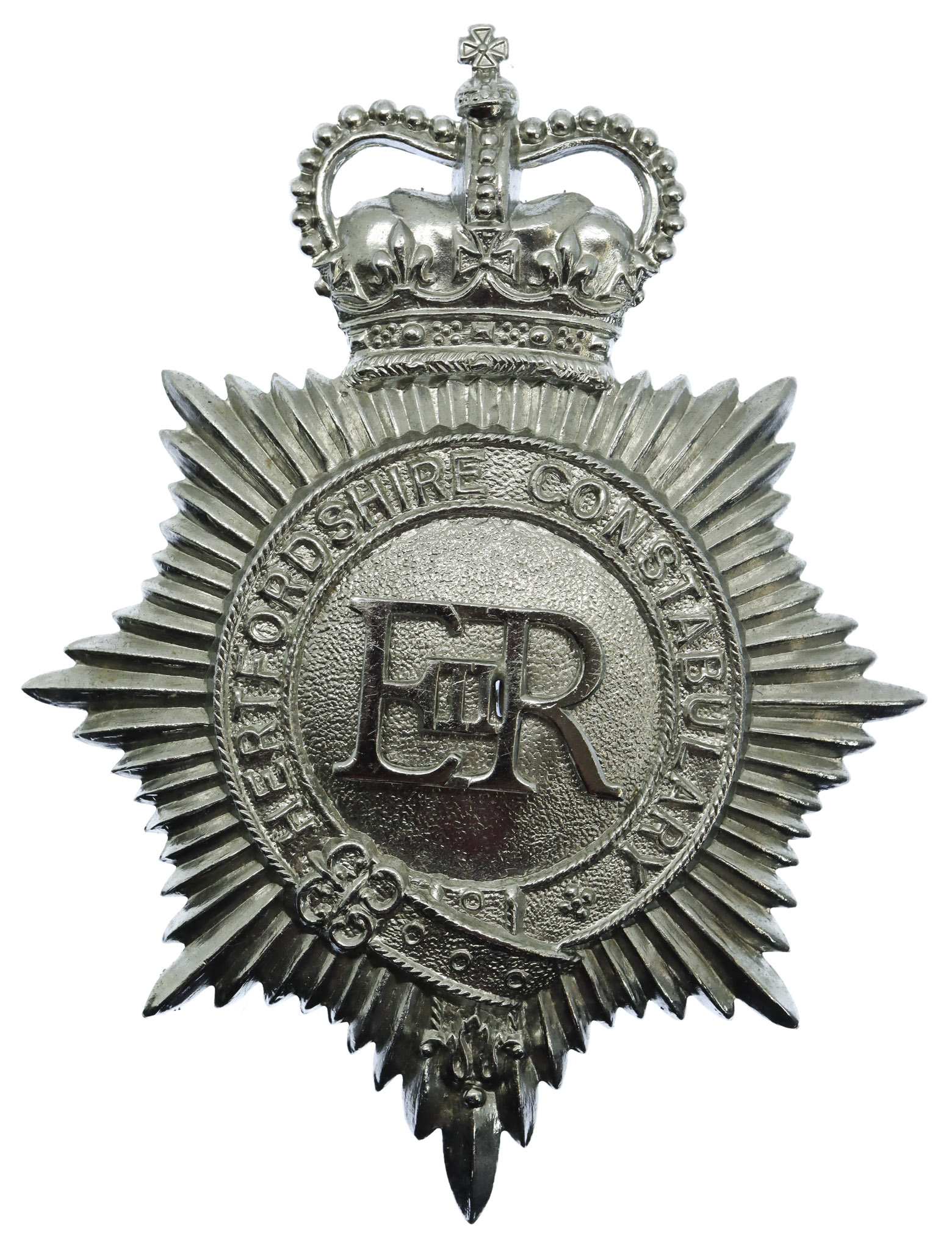 Hertfordshire Constabulary Helmet Plate - Queen's Crown