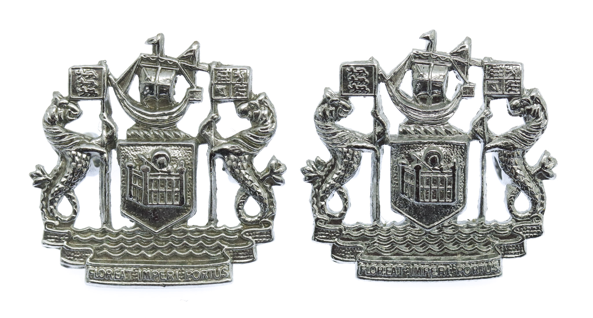Pair of Port of London Authority Police Collar Badges