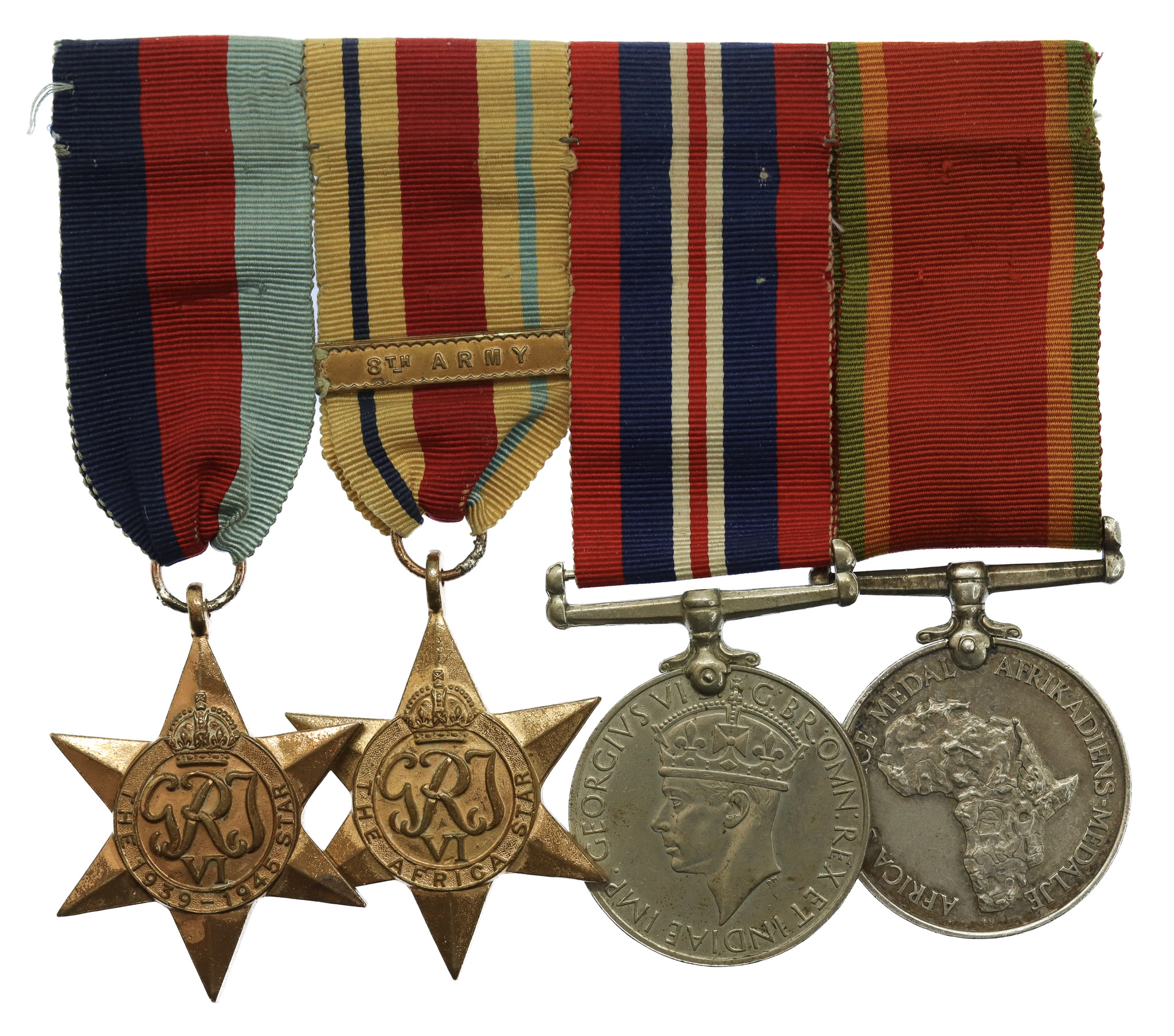 WW2 South African Medal Group of Four - 104254 T.W. Fulton