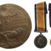 WW1 British War Medal, Victory Medal and Memorial Plaque - Pte. H. Smith, 16th (Chatsworth Rifles) Bn. Notts & Derby Regiment (Sherwood Foresters) - K.I.A. 10/11/17