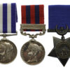 Egypt Medal, 1854 India General Service Medal (Clasp - Sikkim 1888) and Khedives Star 1882 Medal Group of Three - Pte. E. Ginks, 2nd Bn. Derbyshire Regiment