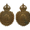 Pair of Westmorland & Cumberland Yeomanry Collar Badge - King's Crown