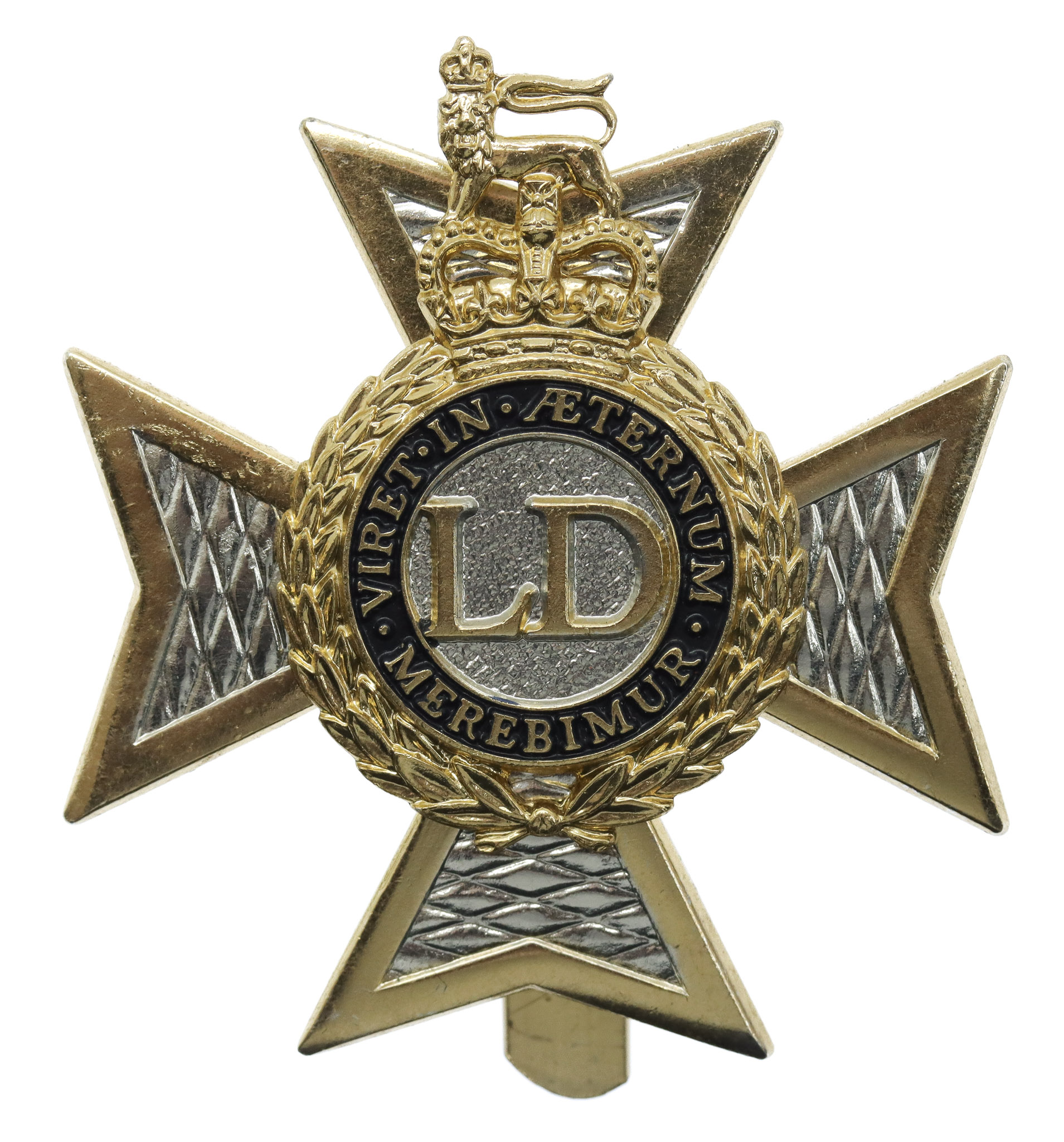 Light Dragoons Anodised (Staybrite) Cap Badge
