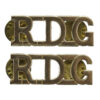 Pair of Royal Dragoon Guards (RDG) Anodised (Staybrite) Shoulder Titles