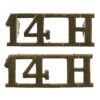Pair of 14th Hussars (14H) Shoulder Titles