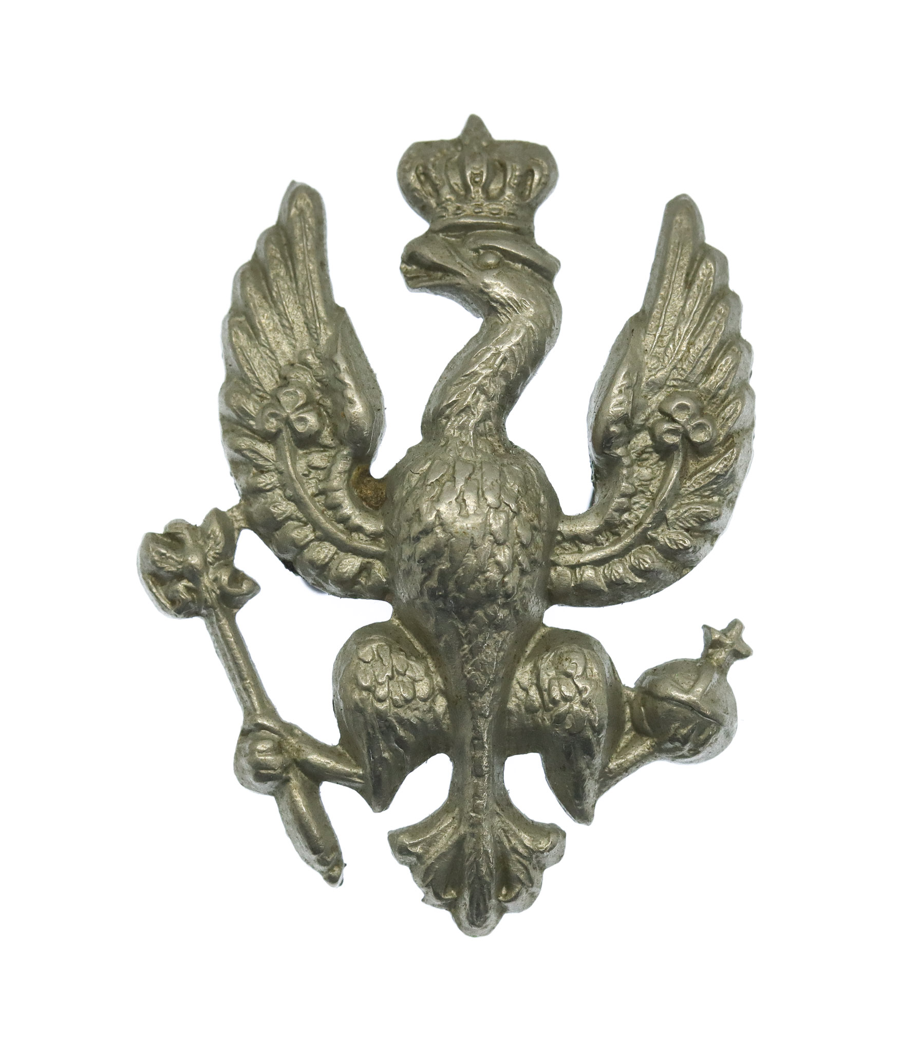 14th/20th Hussars White Metal Collar Badge