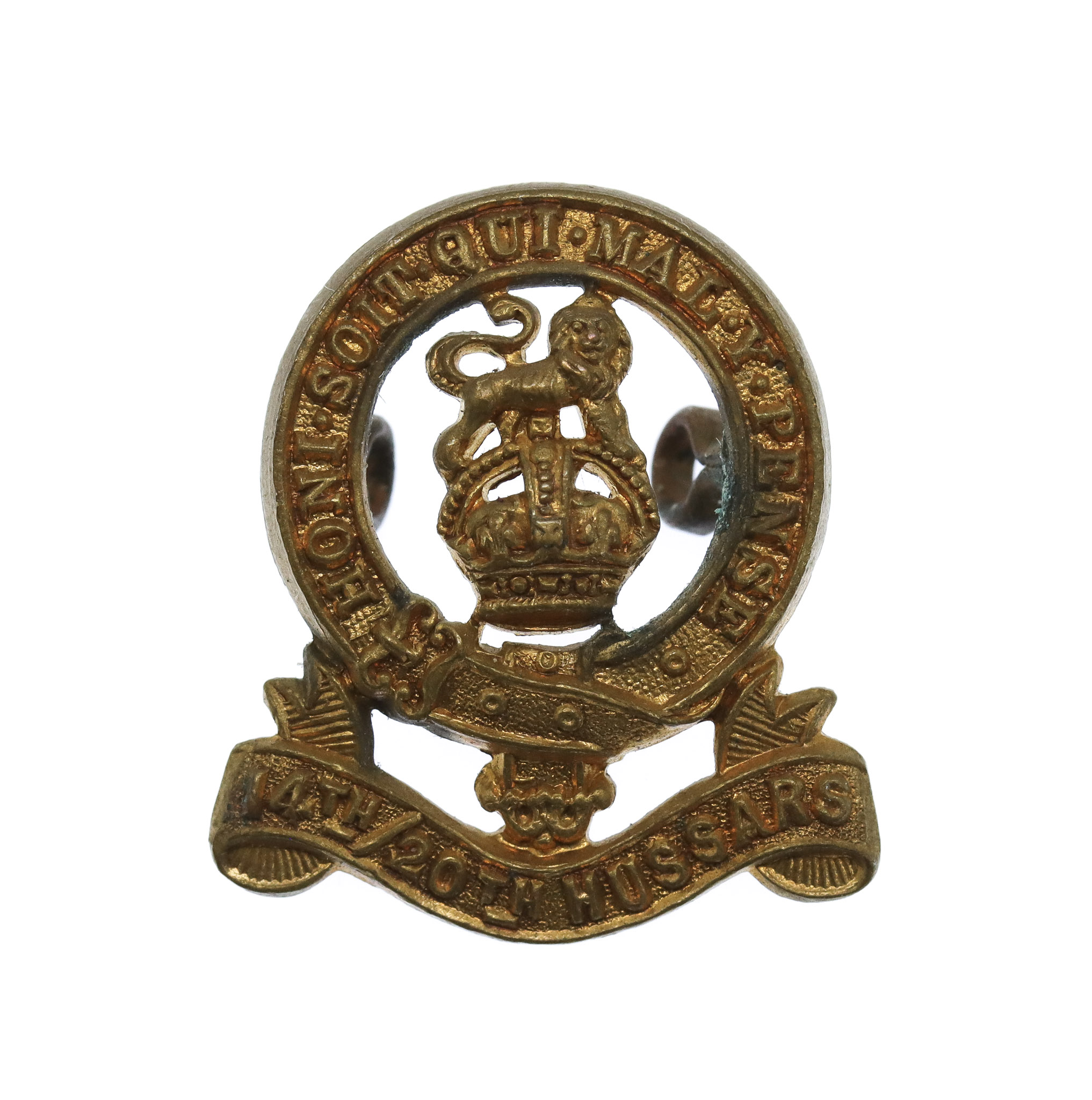 14th/20th Hussars Collar Badge - King's Crown