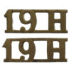 Pair of 19th Hussars (19 H) Shoulder Titles