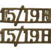 Pair of 15th/19th Hussars (15/19 H) Officer's Shoulder Titles