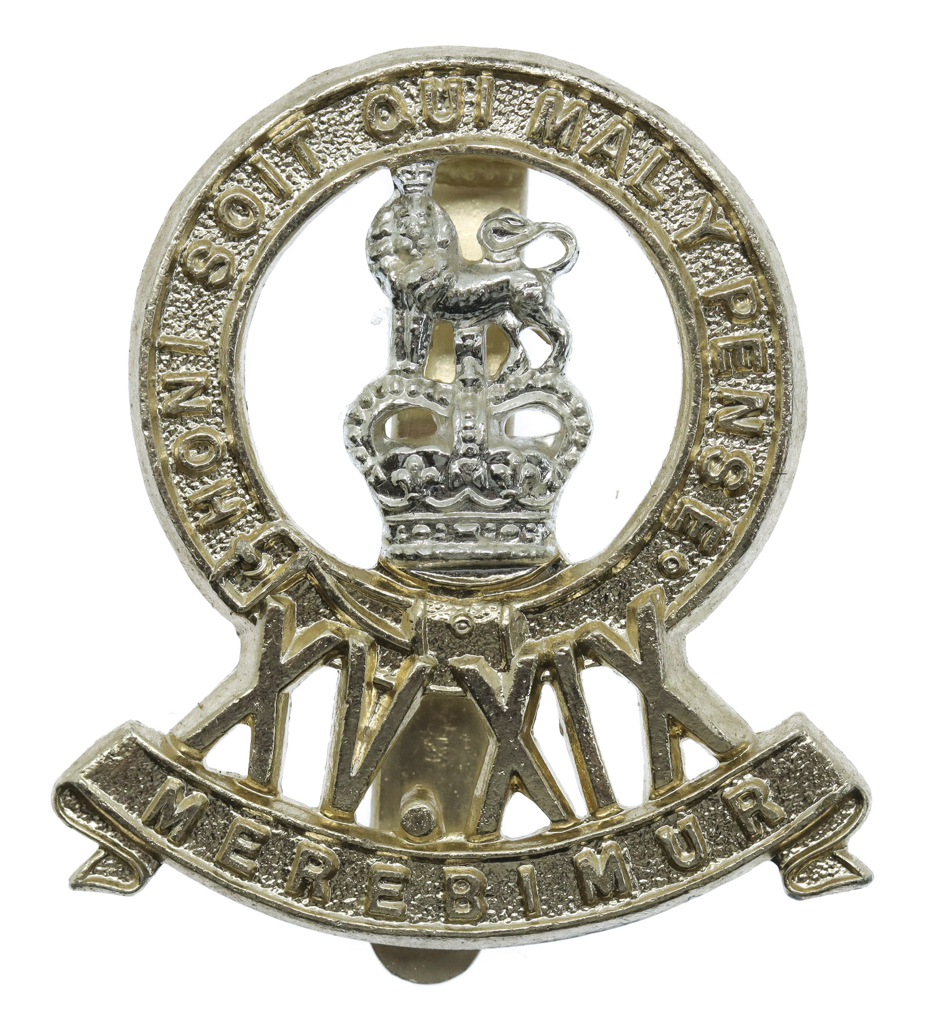 15th/19th Hussars Anodised (Staybrite) Cap Badge 