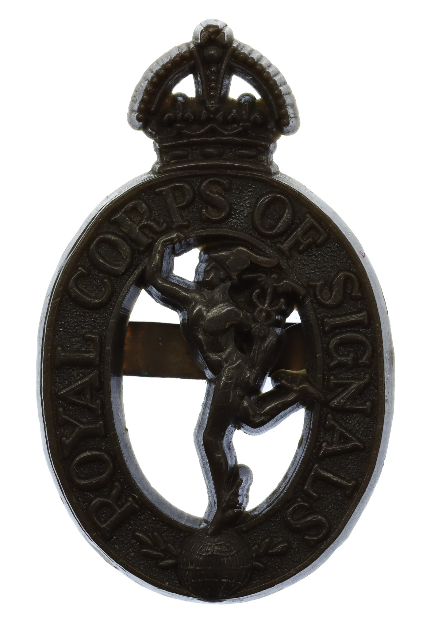 Royal Corps of Signals WW2 Plastic Economy Cap Badge
