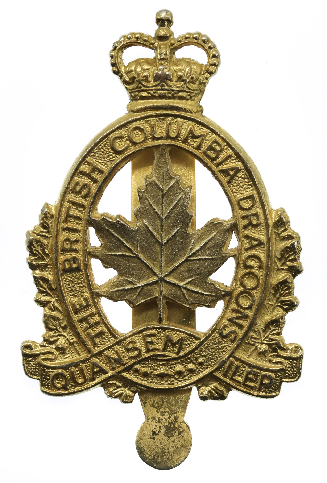 Canadian British Columbia Dragoons Cap Badge - Queen's Crown