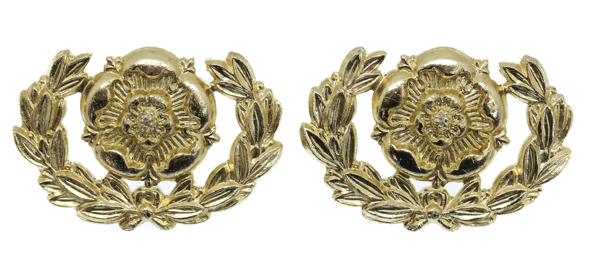 Pair of Royal Hampshire Regiment Anodised (Staybrite) Collar Badges