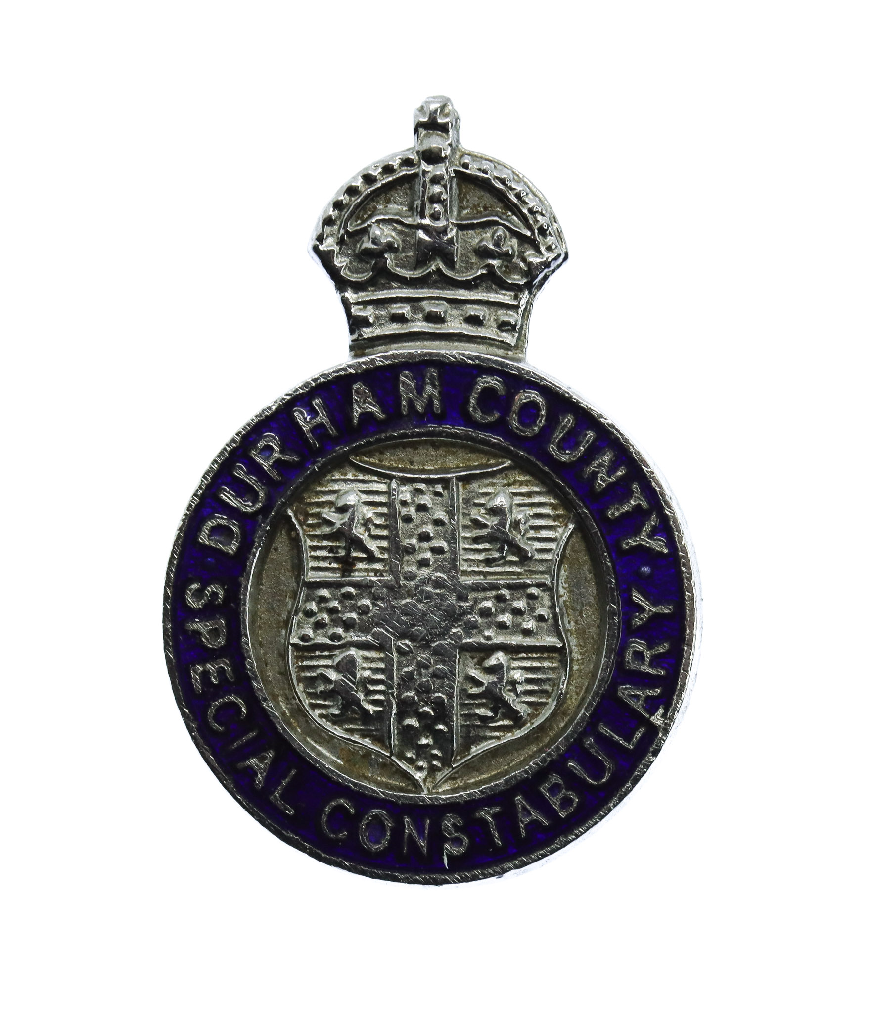Durham County Special Constabulary Enamelled Lapel Badge - King's Crown