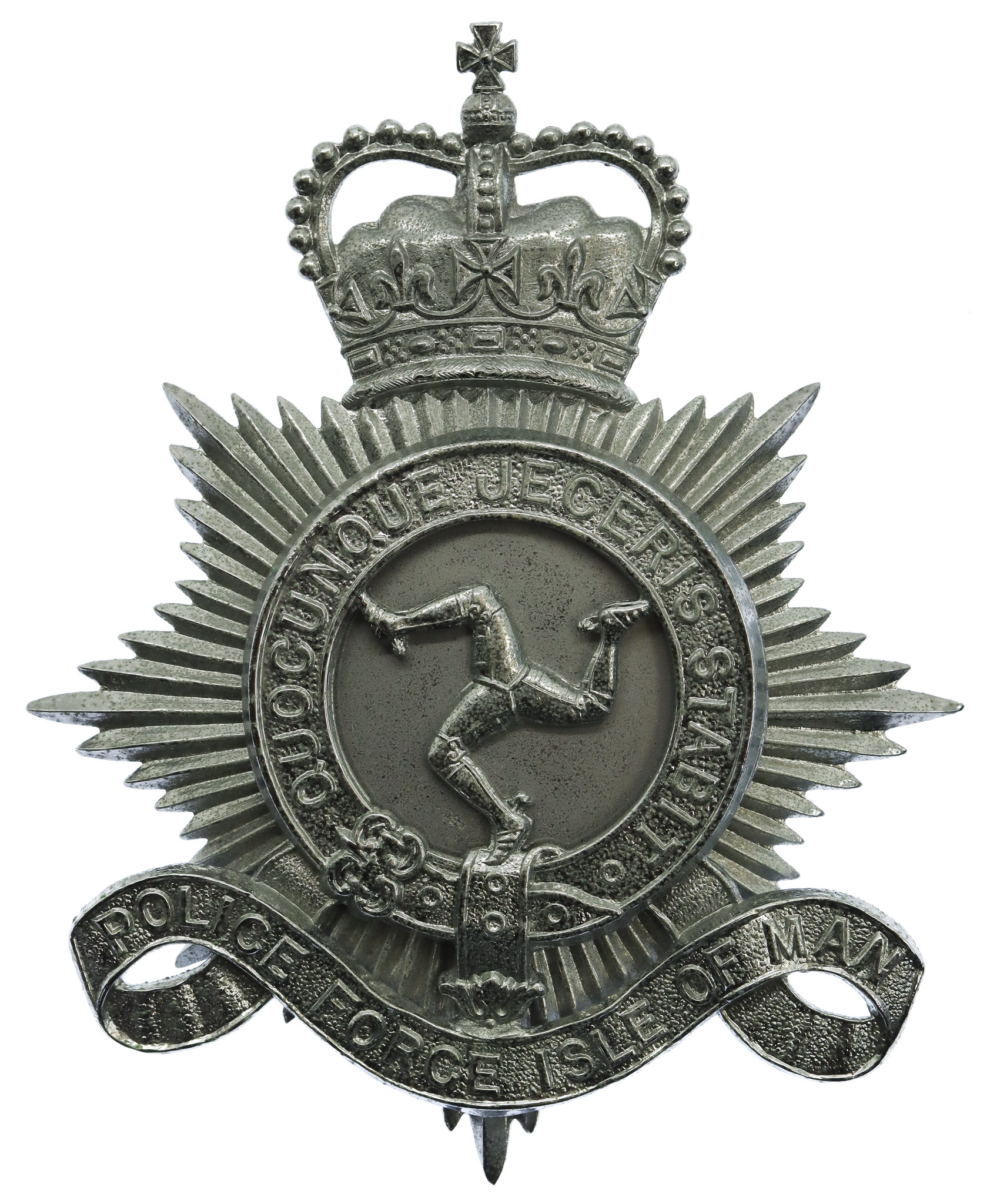 Isle of Man Constabulary Helmet Plate - Queen's Crown