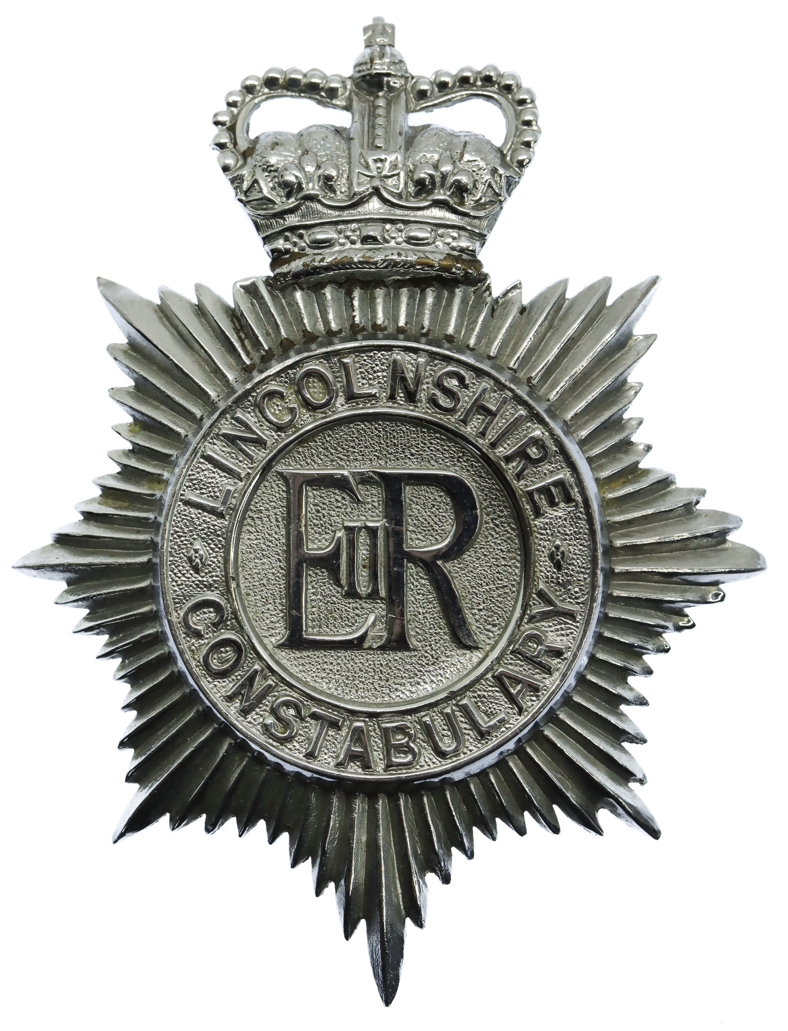 Lincolnshire Constabulary Helmet Plate - Queen's Crown